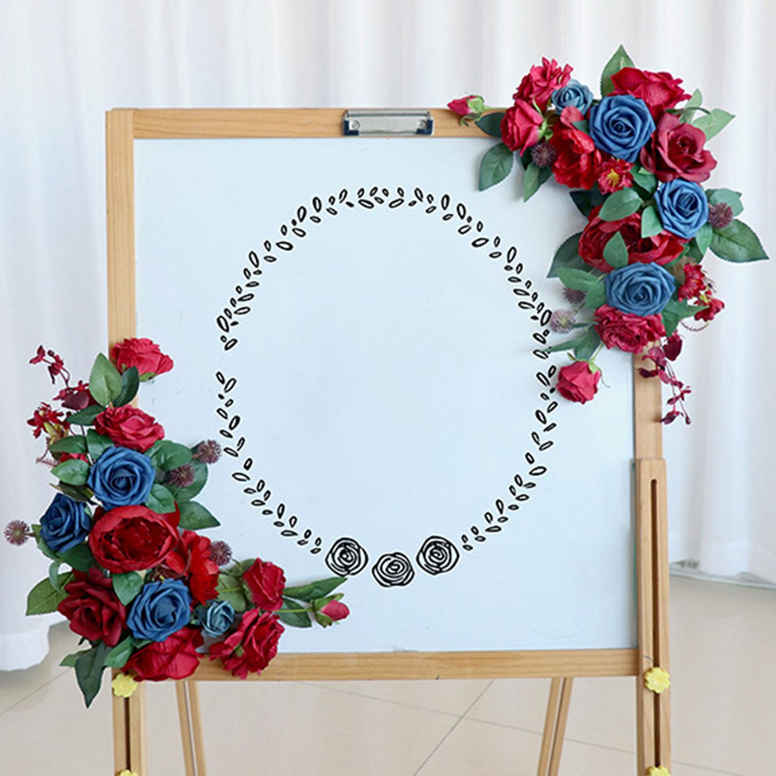 Artificial Flower Swag Fake Peony Silk Flowers for Backdrop Front Door Red Blue