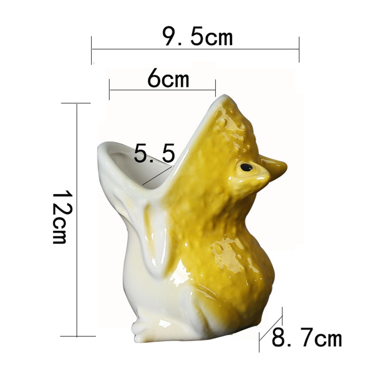 Cactus Pot Planter Decor Statue Ceramic Flower Pot for Indoor Outdoor Garden Yellow