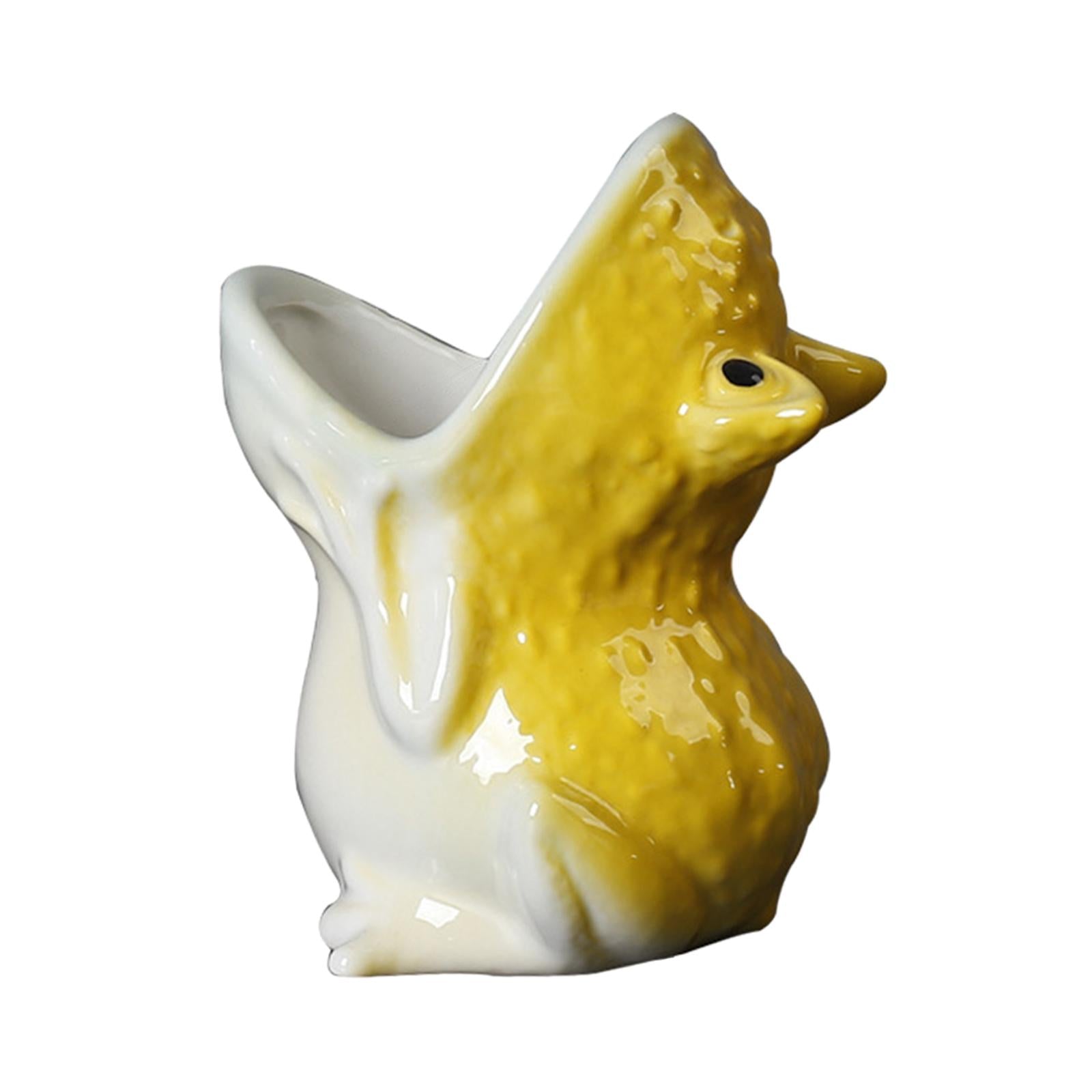 Cactus Pot Planter Decor Statue Ceramic Flower Pot for Indoor Outdoor Garden Yellow