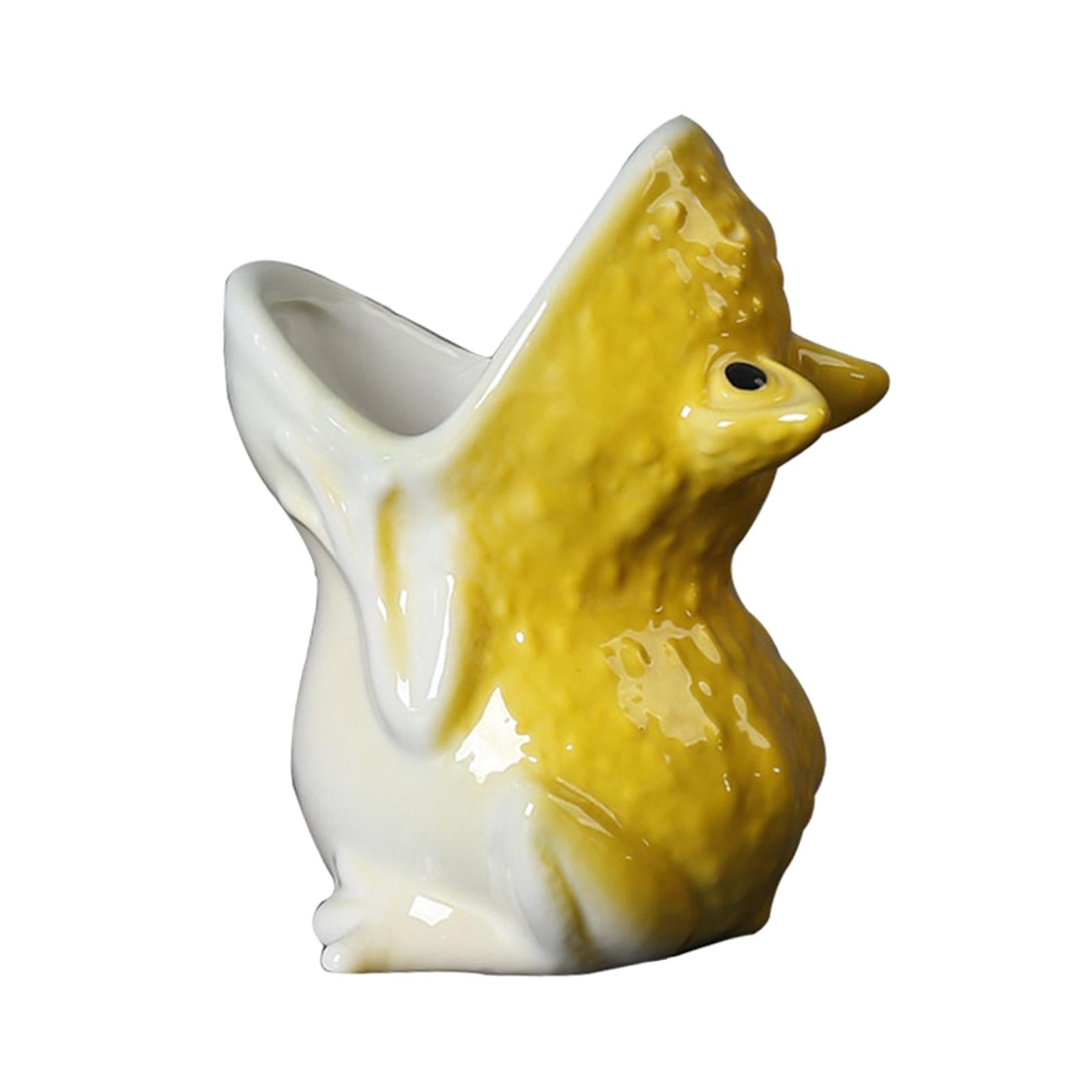Cactus Pot Planter Decor Statue Ceramic Flower Pot for Indoor Outdoor Garden Yellow