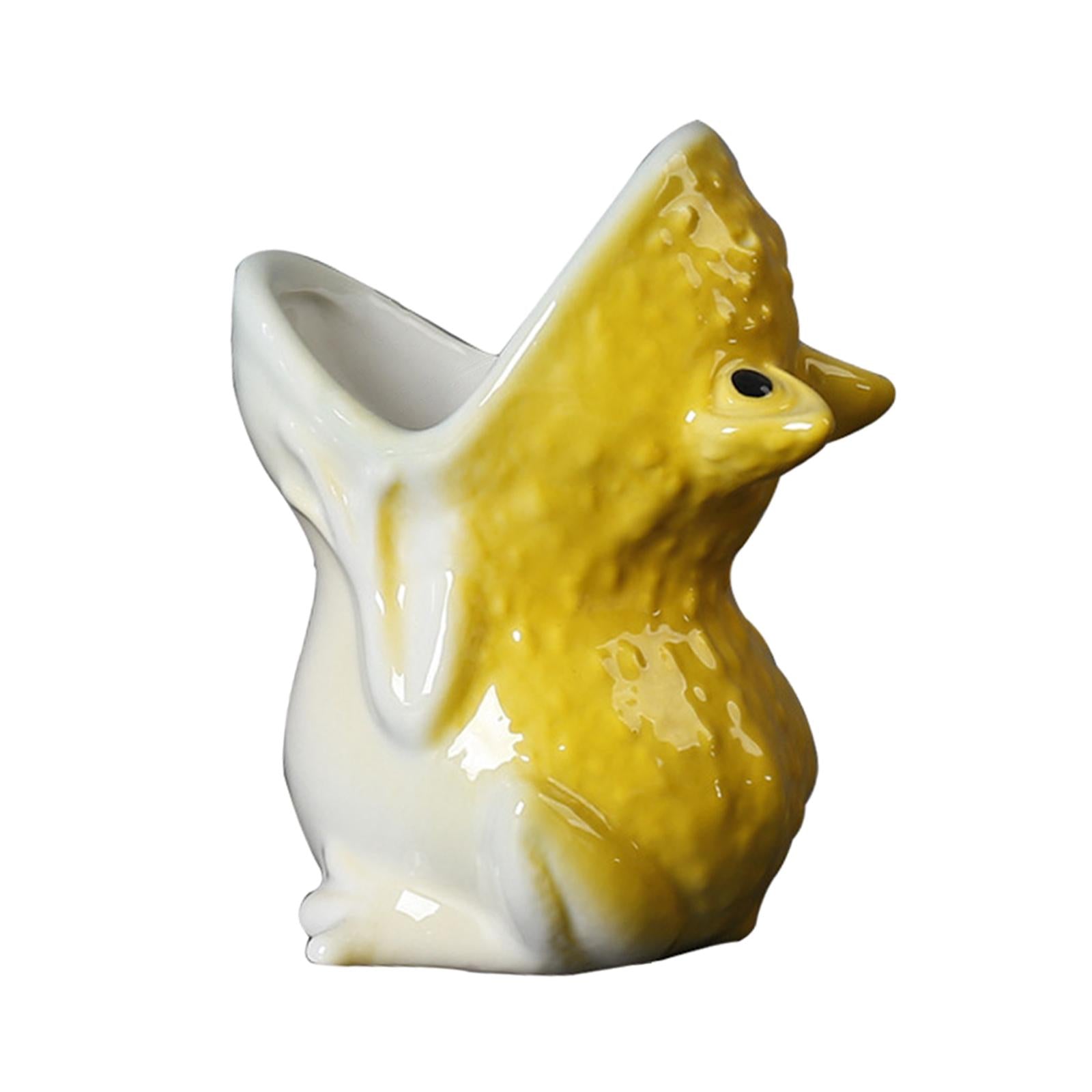 Cactus Pot Planter Decor Statue Ceramic Flower Pot for Indoor Outdoor Garden Yellow
