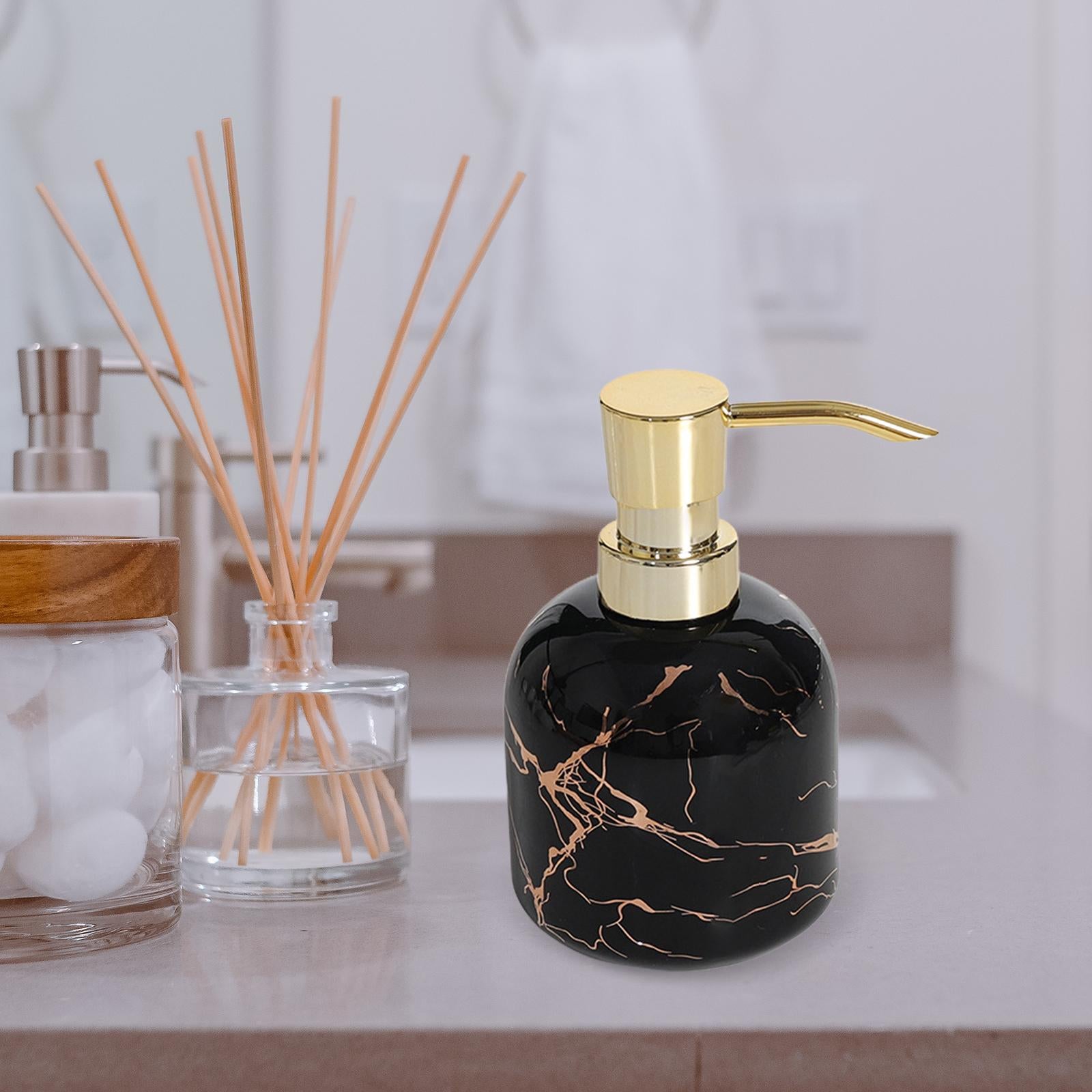 Soap Dispenser with Pump Refillable Bottle Cylinder Lotion Dispensing Bottle Black