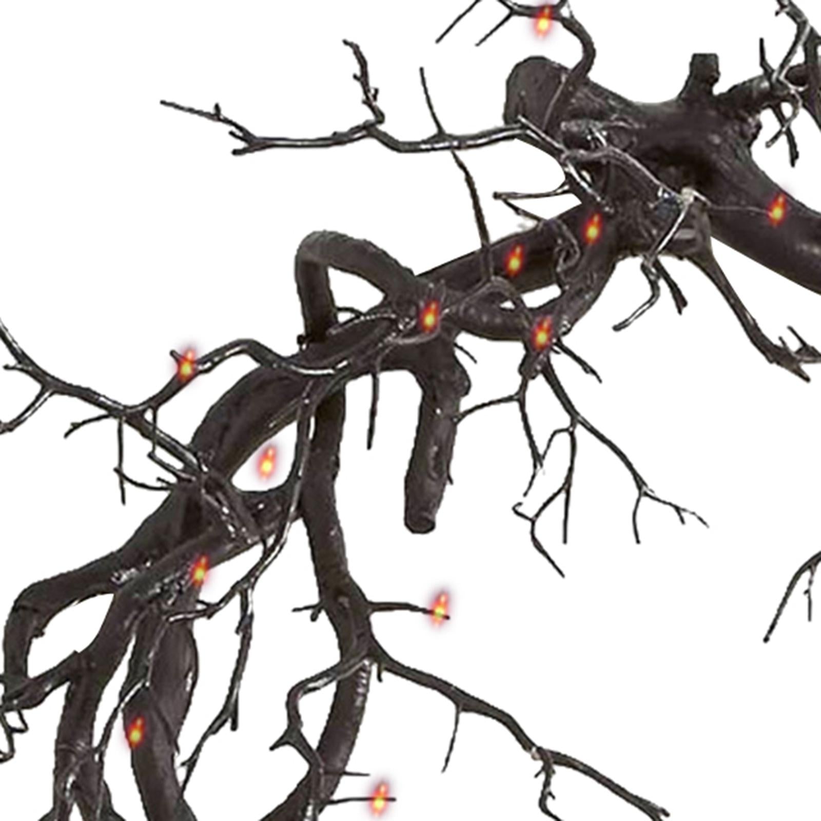 Halloween Wreath Hanging Spooky Black Branch Garland for Hotel Backyard Cafe No Glitter Light