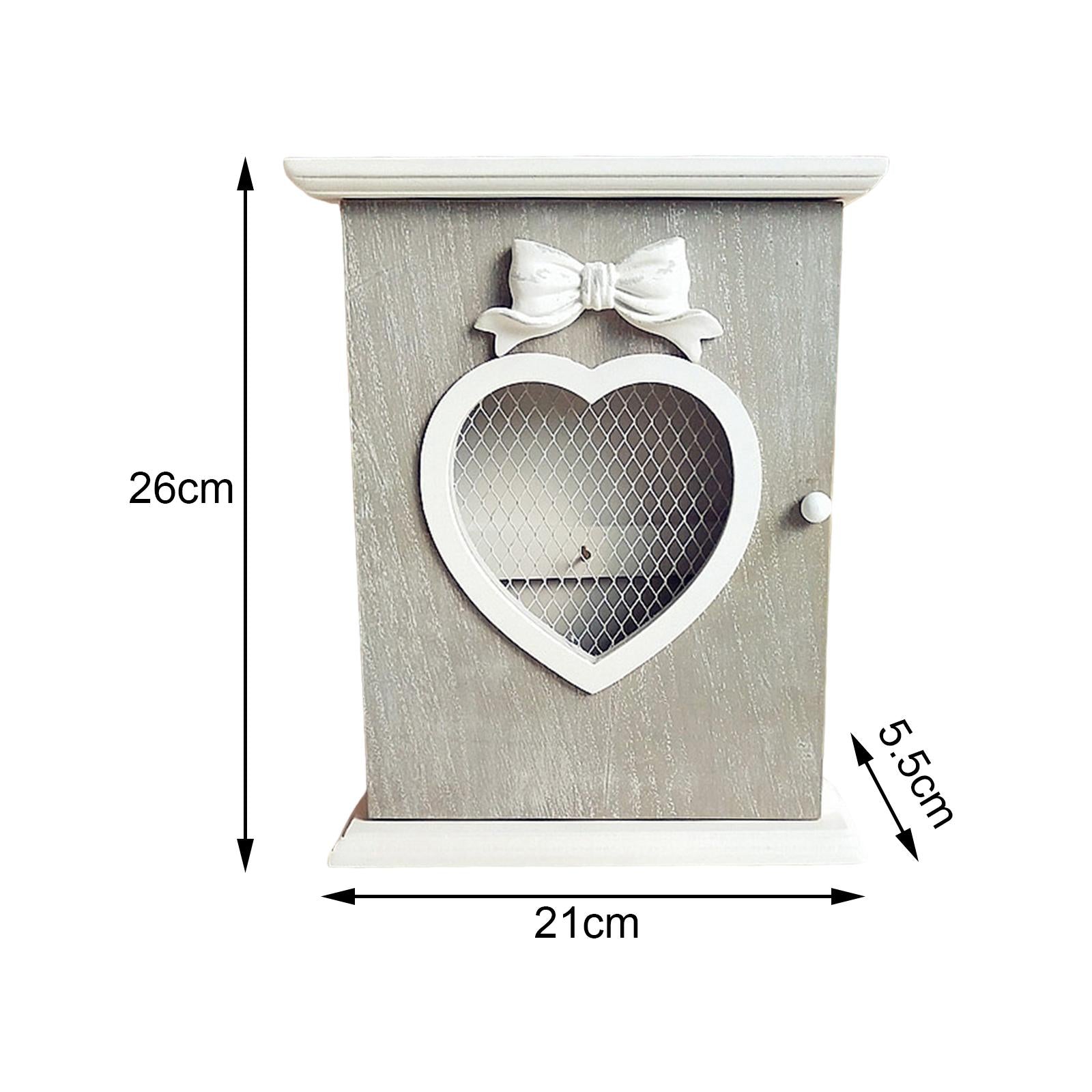 Wooden Key Hook Rack Wall Hanging Key Holder Cabinet for Home Office A