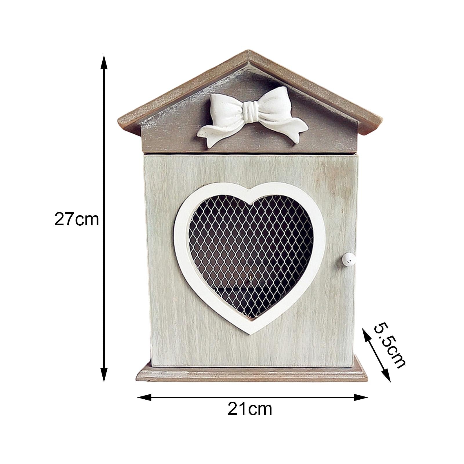 Wooden Key Hook Rack Wall Hanging Key Holder Cabinet for Home Office B