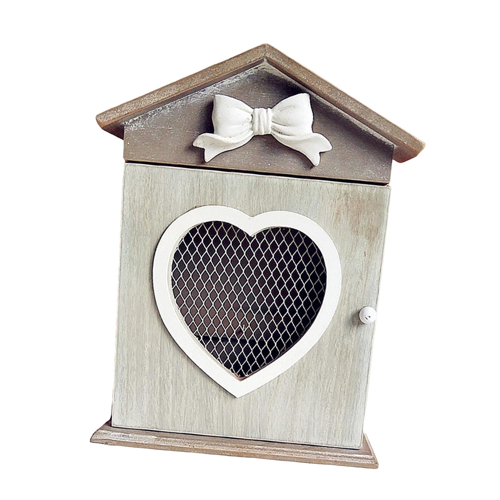 Wooden Key Hook Rack Wall Hanging Key Holder Cabinet for Home Office B