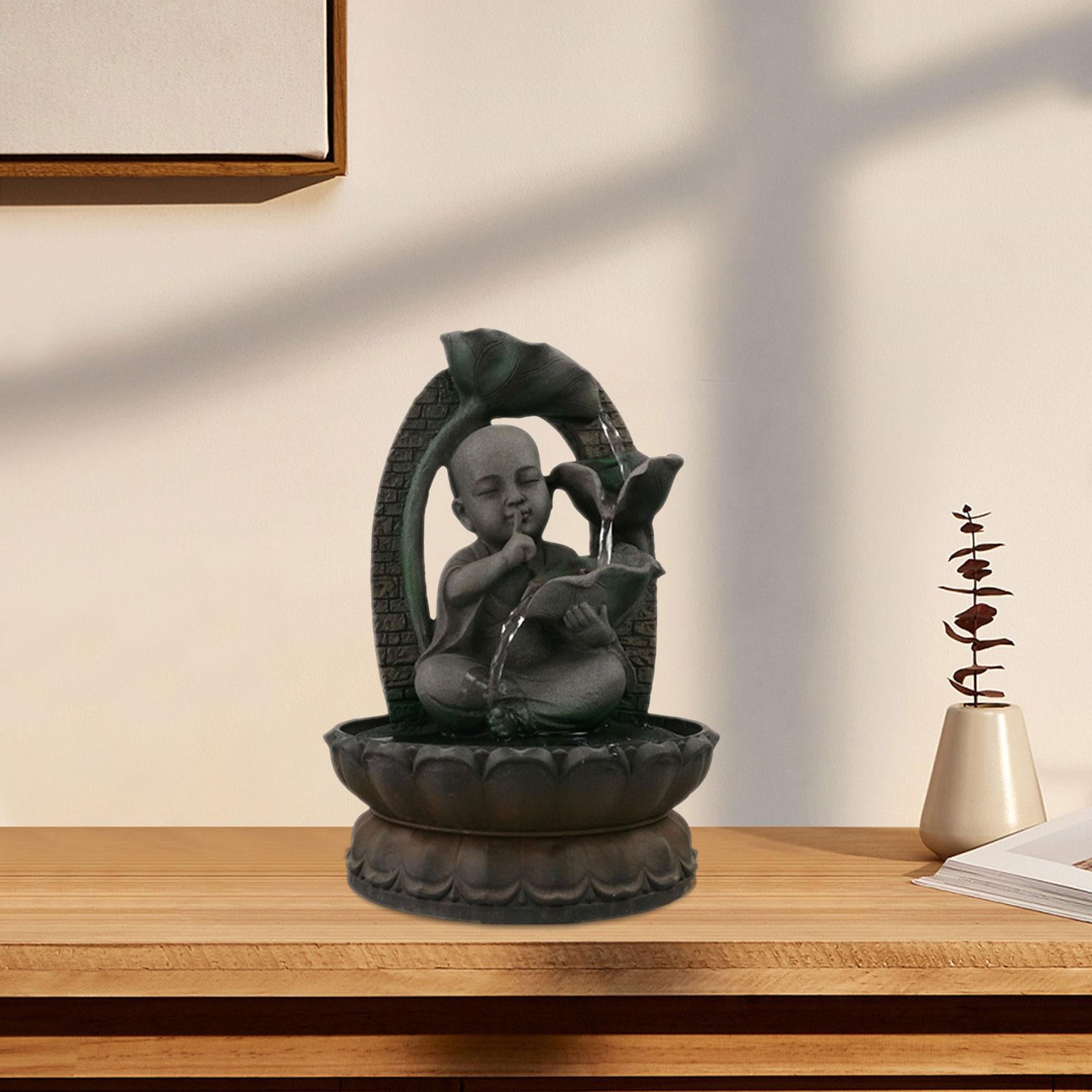 Indoor Water Fountain SPA Farmhouse Hotel Home Decoration Monk Resin Statues