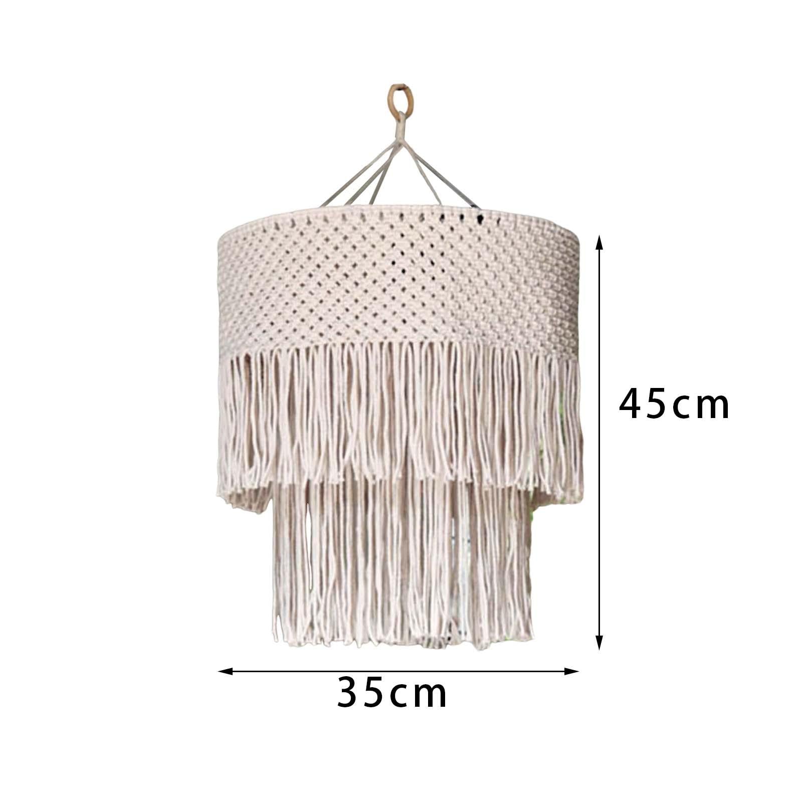 Macrame Lamp Shade Pendant Light Shade Only Tassel Lampshade for Living Room 35cmx45cm