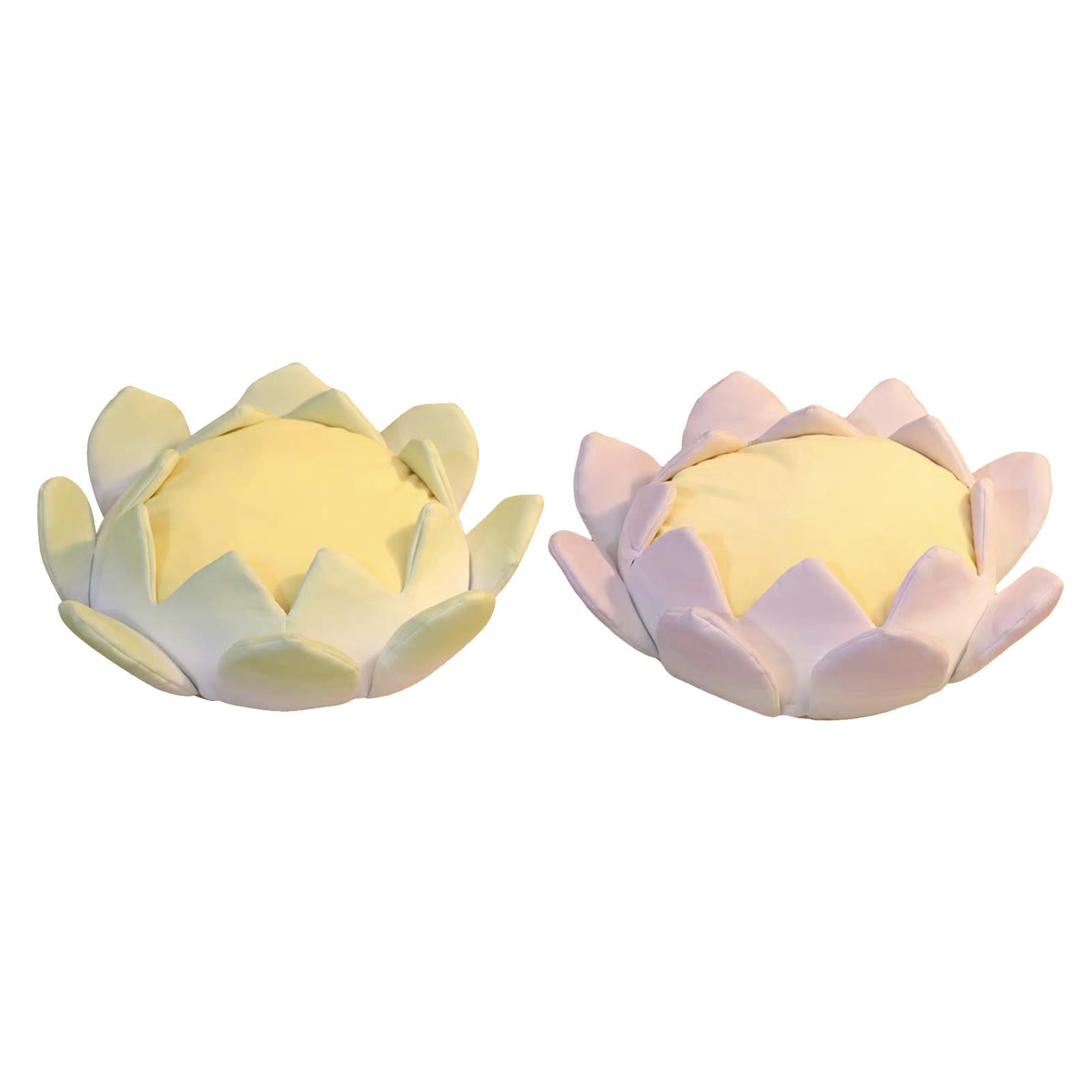 Lotus Cushion Soft Plush Women Lotus Throne for Living Room Yoga green S