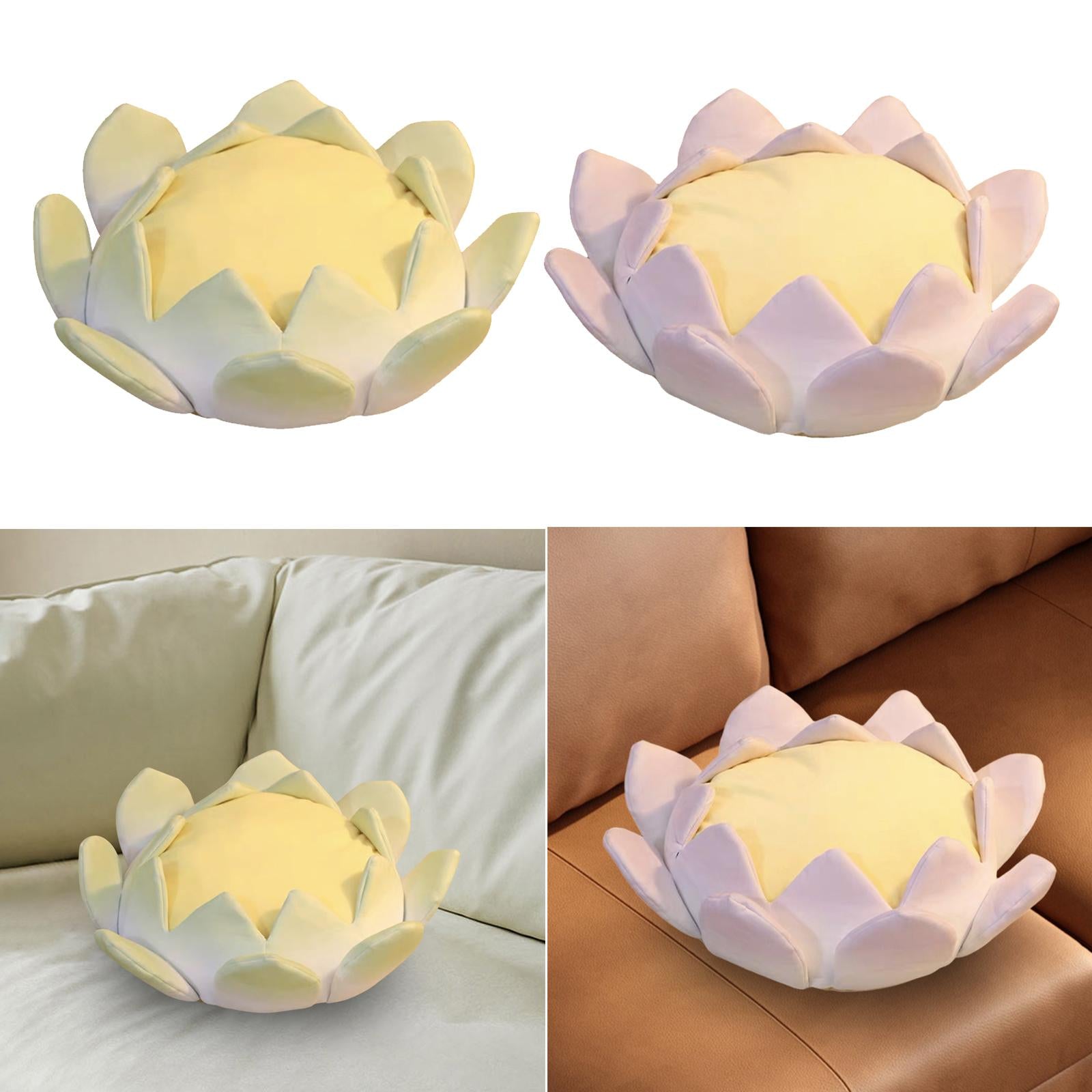 Lotus Cushion Soft Plush Women Lotus Throne for Living Room Yoga green S