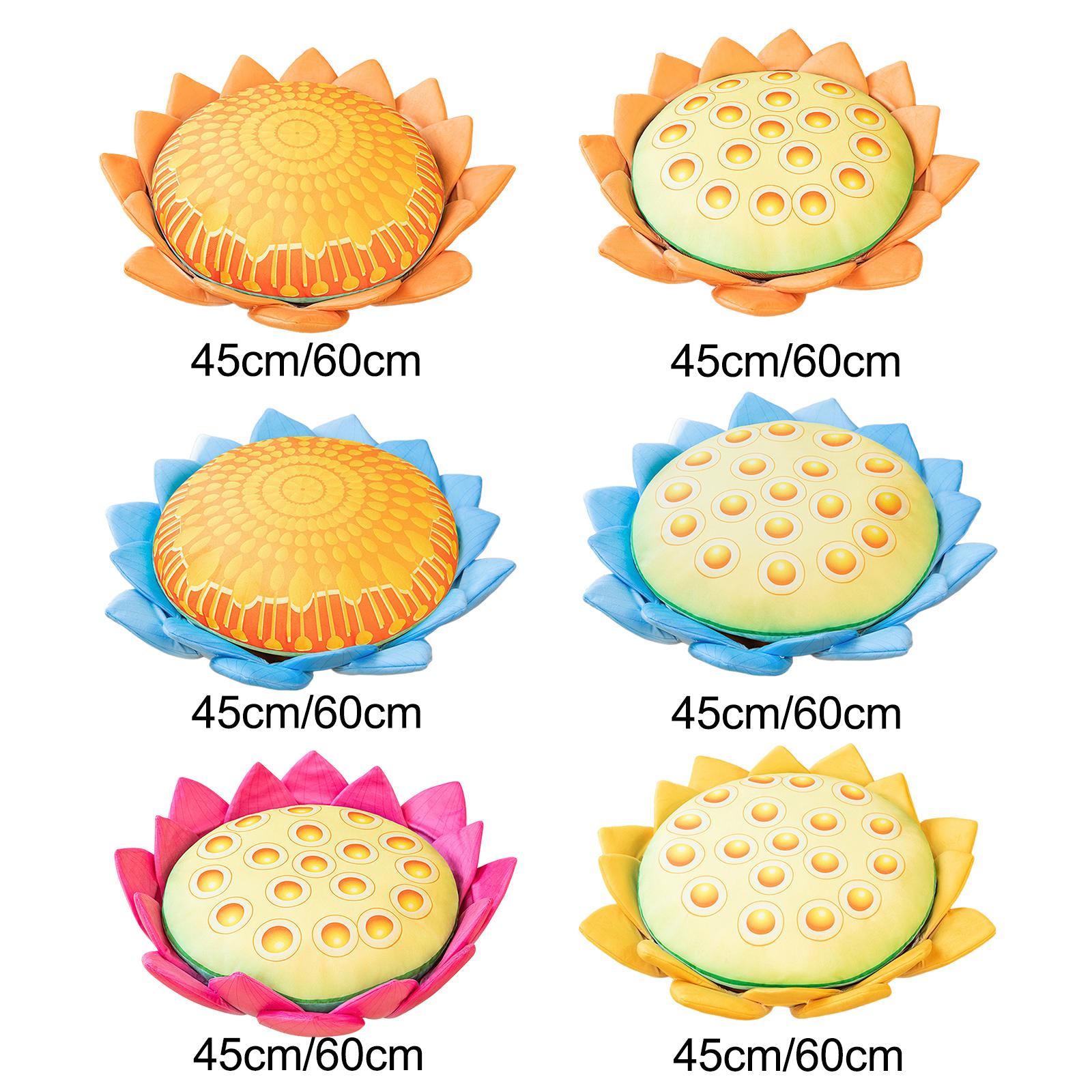 Floor Pillow Patio Flower Shaped Tatami Cushion for Living Room Dorm 45cm Orange Lotus