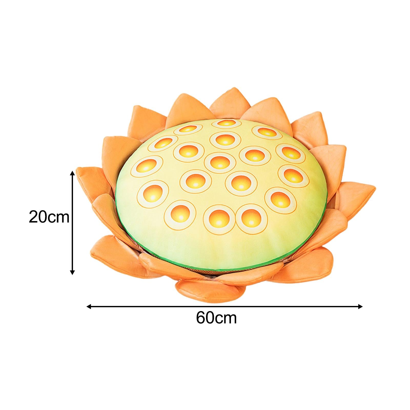 Floor Pillow Patio Flower Shaped Tatami Cushion for Living Room Dorm 60cm Orange Lotus
