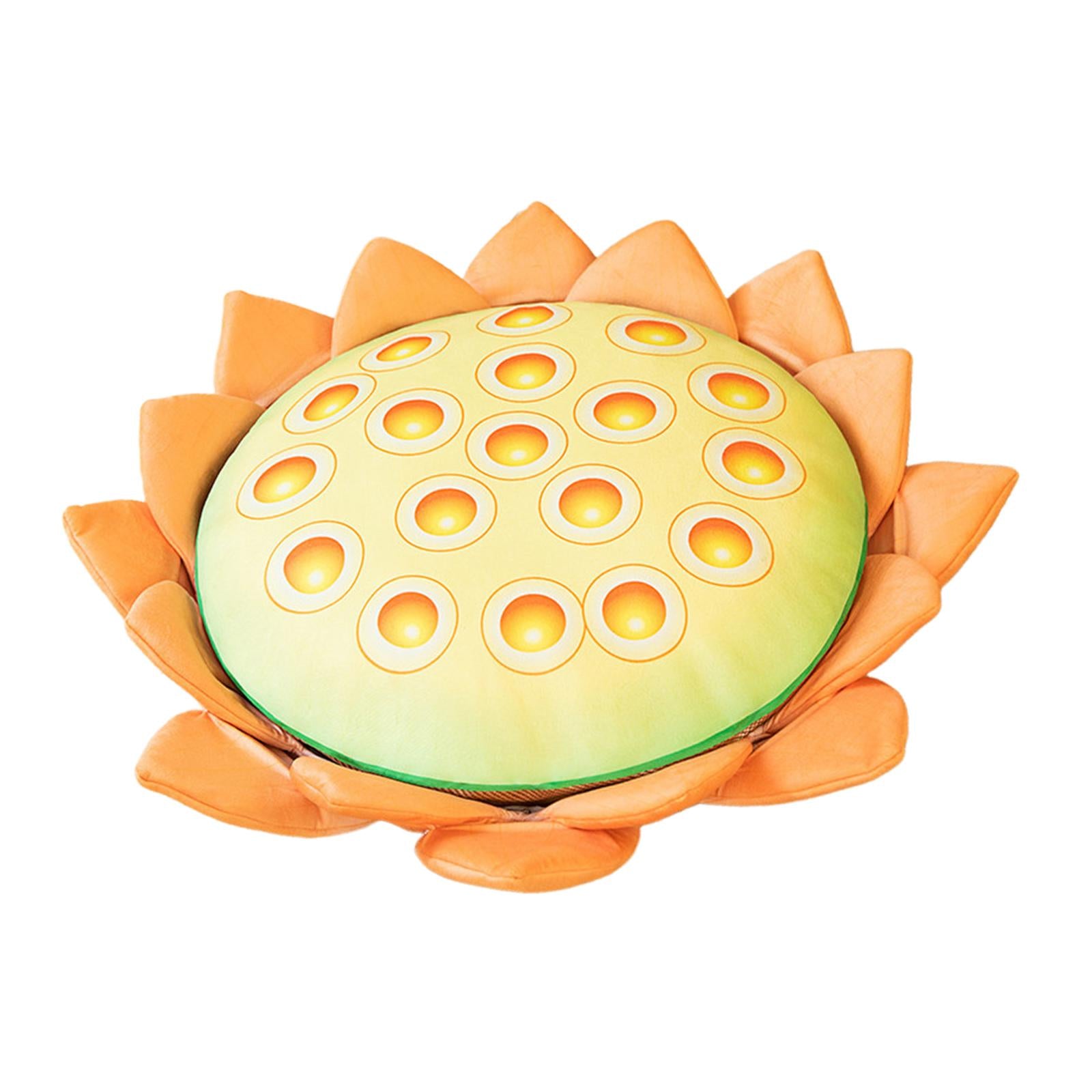 Floor Pillow Patio Flower Shaped Tatami Cushion for Living Room Dorm 60cm Orange Lotus