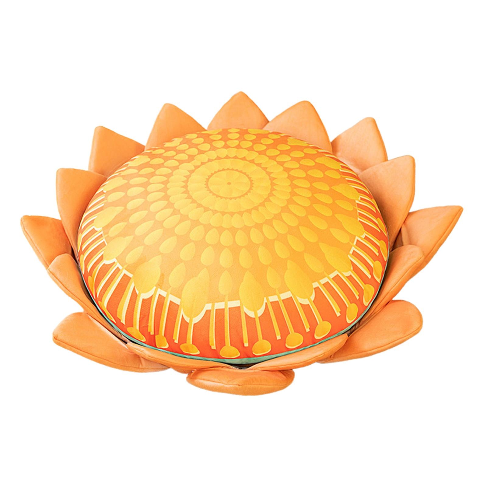 Floor Pillow Patio Flower Shaped Tatami Cushion for Living Room Dorm 60cm Orange Buddha Flower