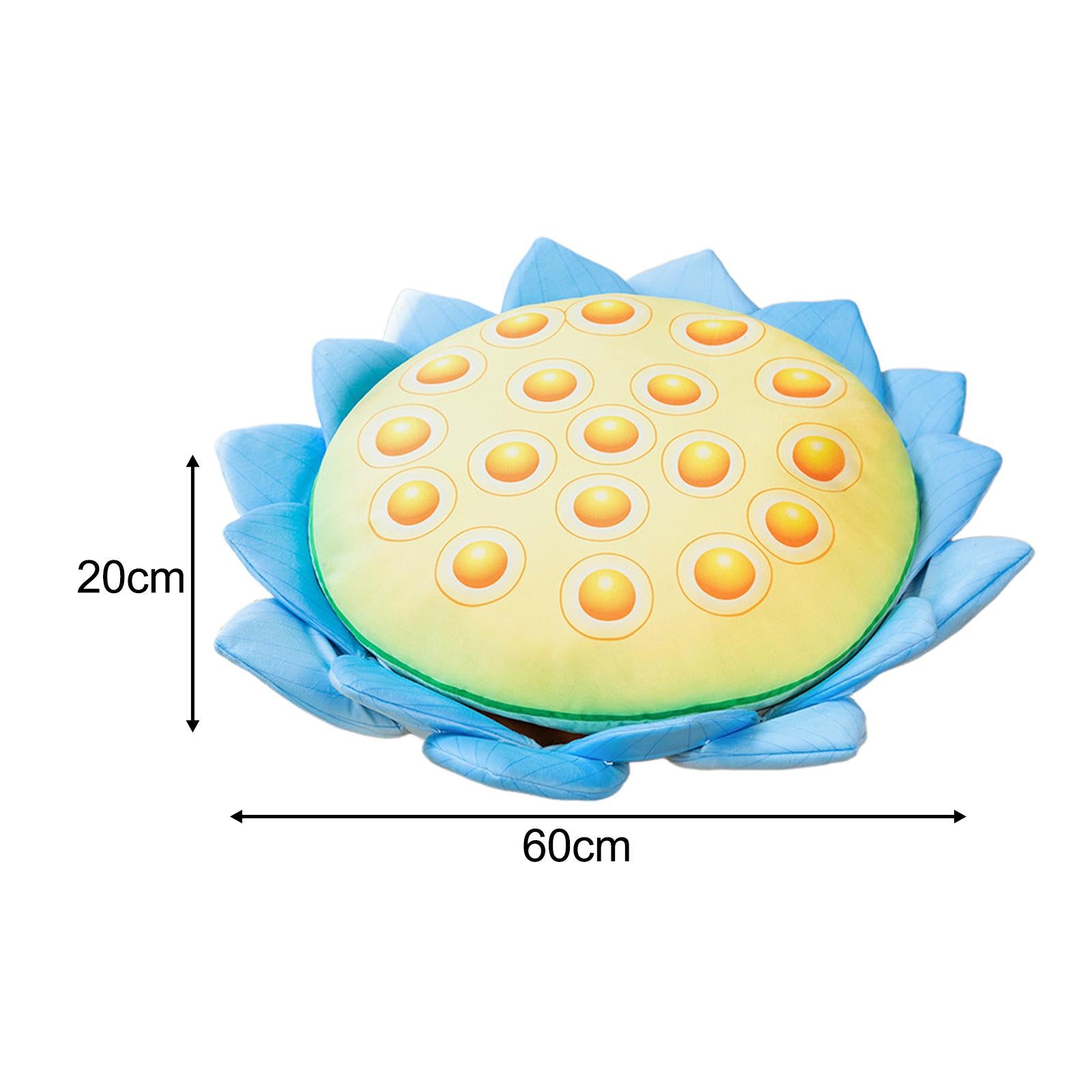 Floor Pillow Patio Flower Shaped Tatami Cushion for Living Room Dorm 60cm Blue Lotus