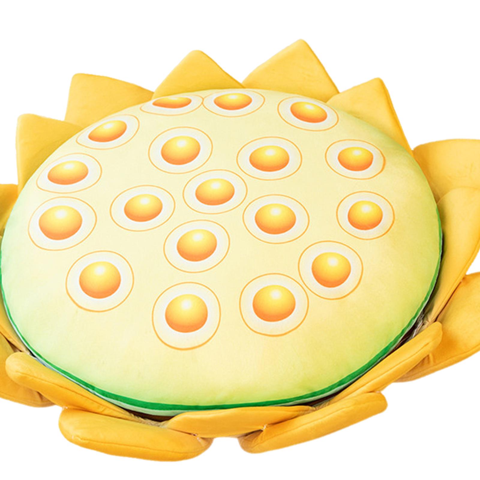 Floor Pillow Patio Flower Shaped Tatami Cushion for Living Room Dorm 45cm Lotus Yellow