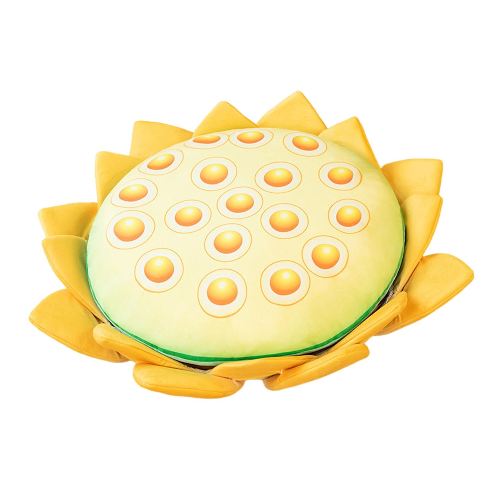 Floor Pillow Patio Flower Shaped Tatami Cushion for Living Room Dorm 45cm Lotus Yellow