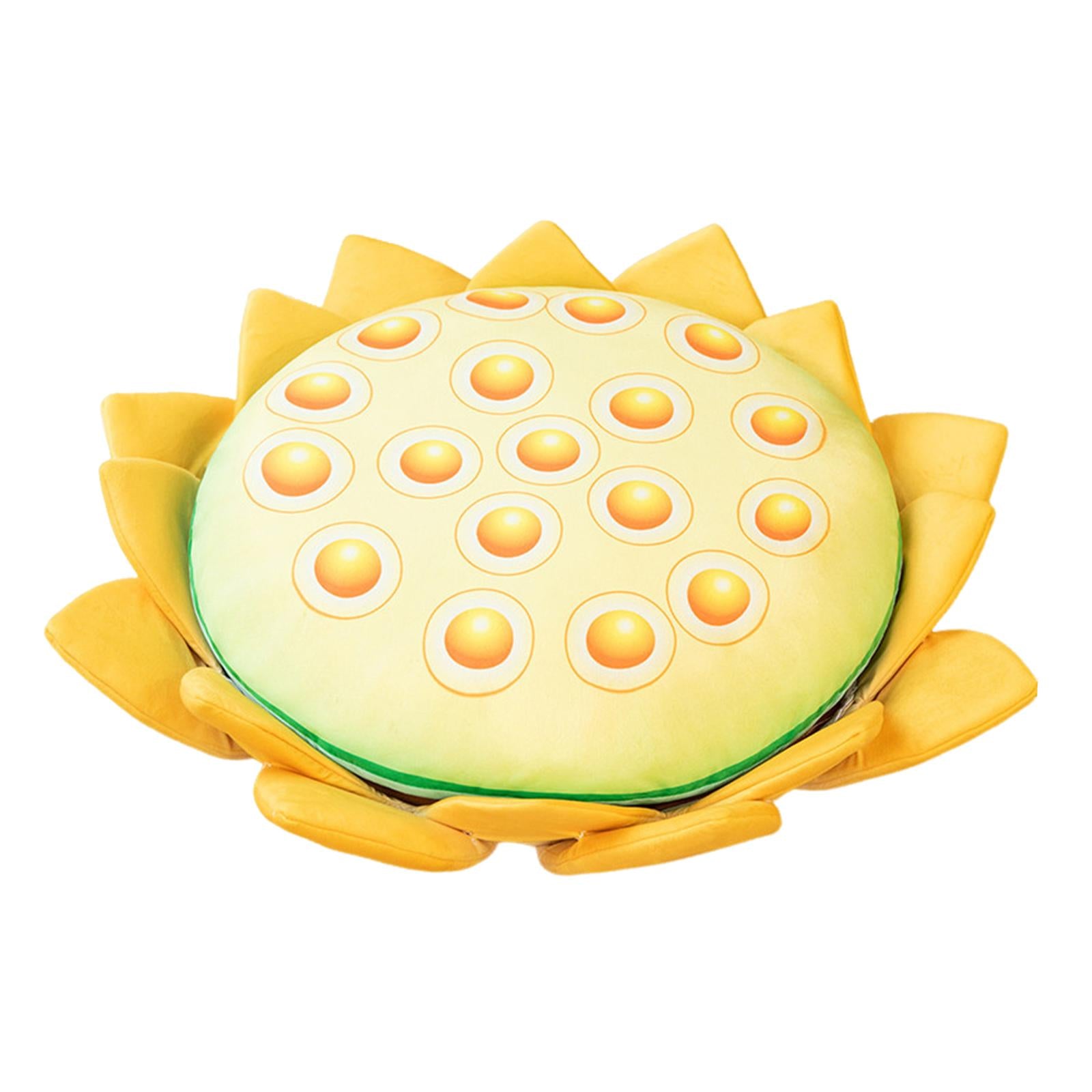 Floor Pillow Patio Flower Shaped Tatami Cushion for Living Room Dorm 45cm Lotus Yellow