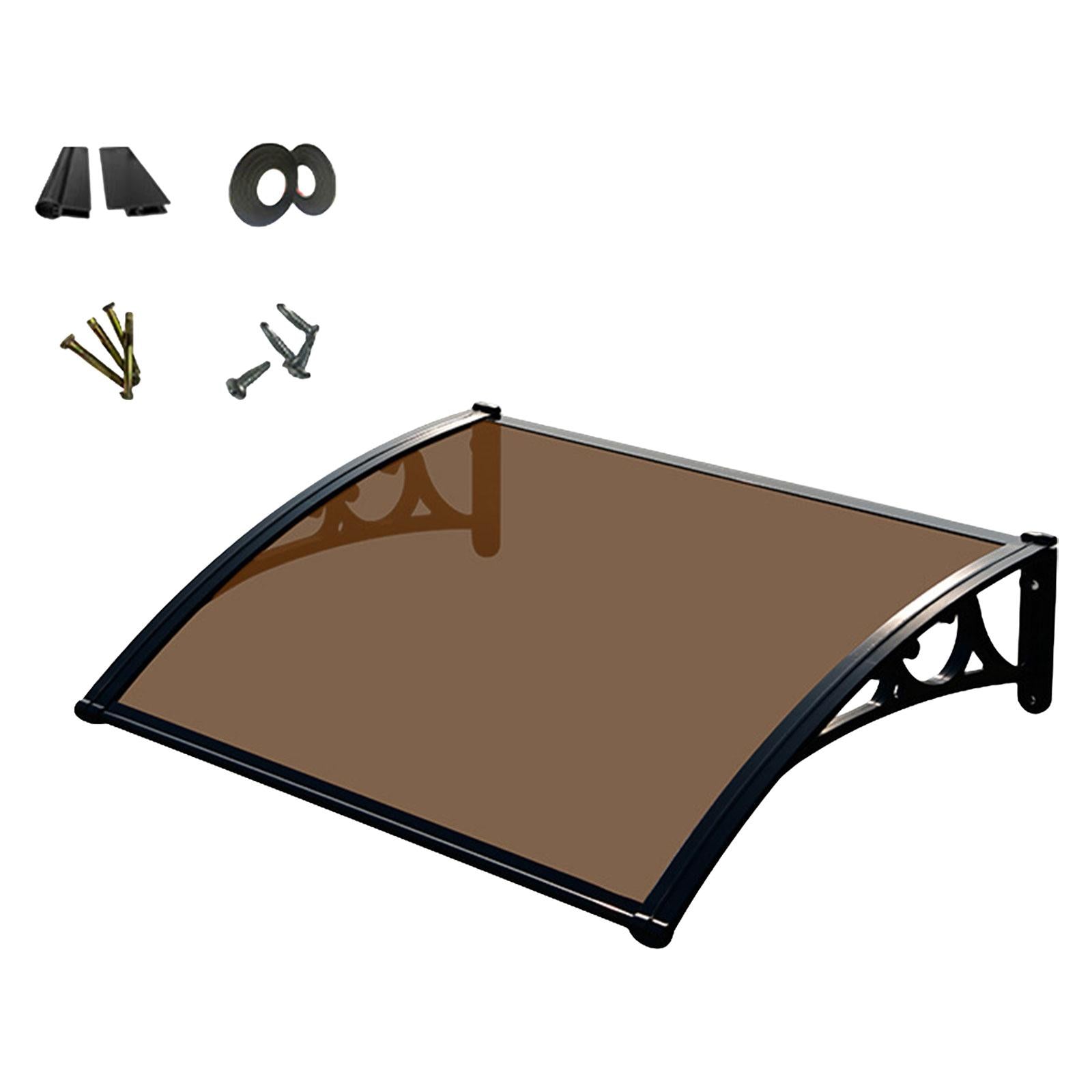 Window Awning Sturdy Patio Awning Canopy Door Canopy for Balcony Roof Window Brown 60cmx80cm