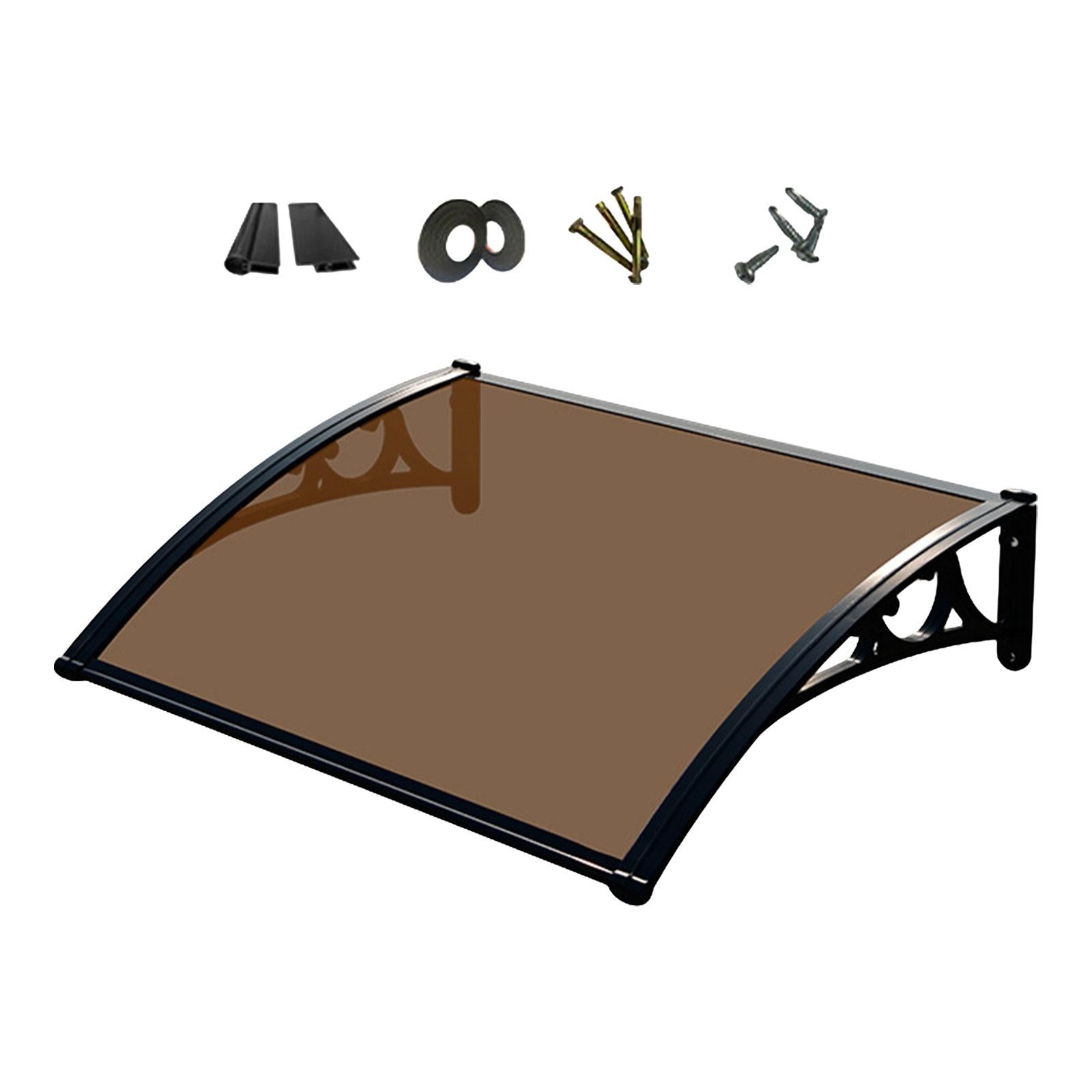 Window Awning Sturdy Patio Awning Canopy Door Canopy for Balcony Roof Window Brown 60cmx80cm