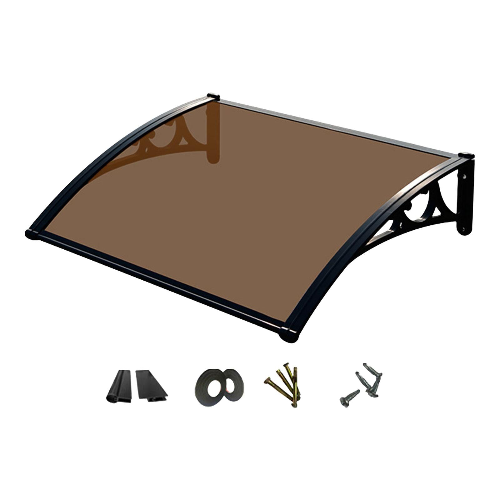 Window Awning Sturdy Patio Awning Canopy Door Canopy for Balcony Roof Window Brown 60cmx80cm