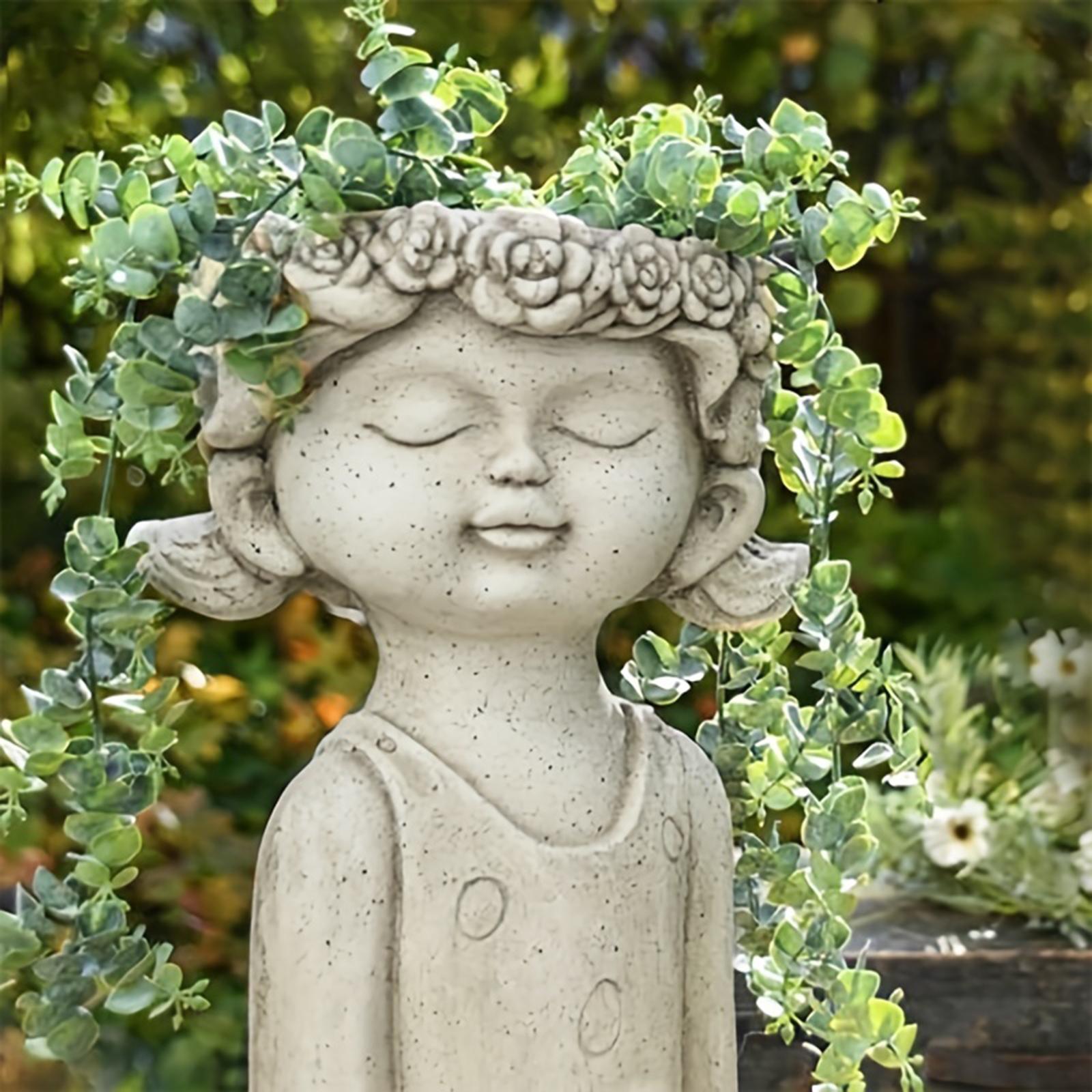 Fairy Flower Pot Statue Decor Girl Figurine for Bar Entry Home Decor Accents