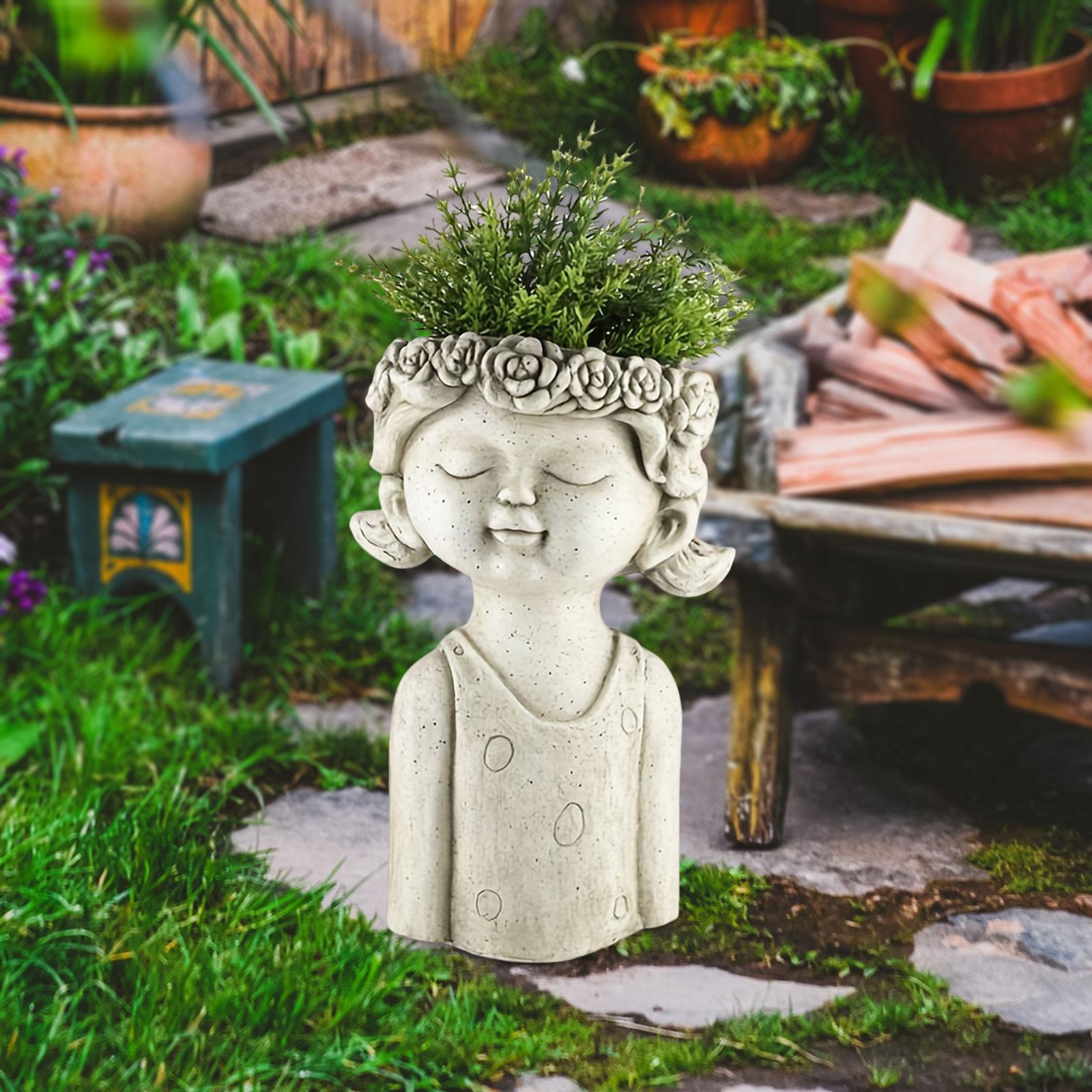 Fairy Flower Pot Statue Decor Girl Figurine for Bar Entry Home Decor Accents