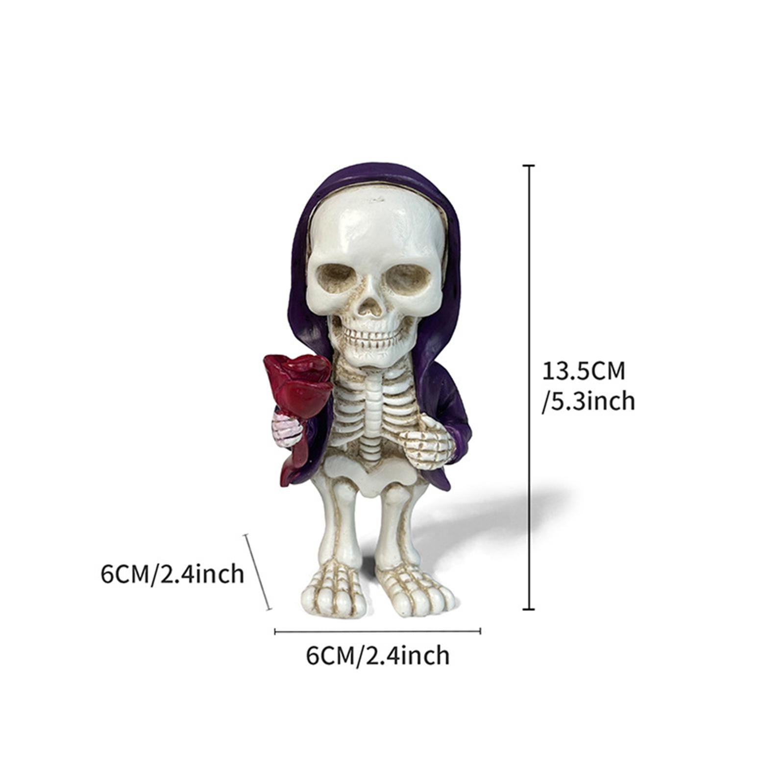Skeleton Figurine Sculpture Skull Statue for Home Shelf Halloween Party Style B