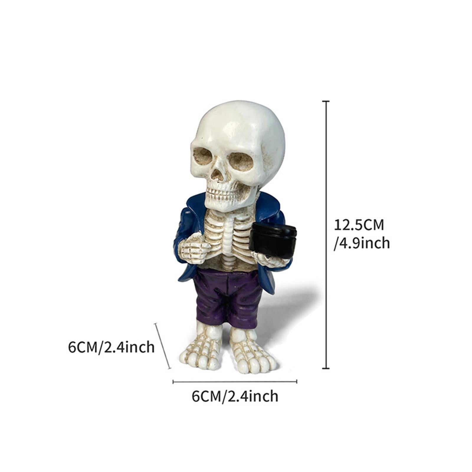 Skeleton Figurine Sculpture Skull Statue for Home Shelf Halloween Party Style C
