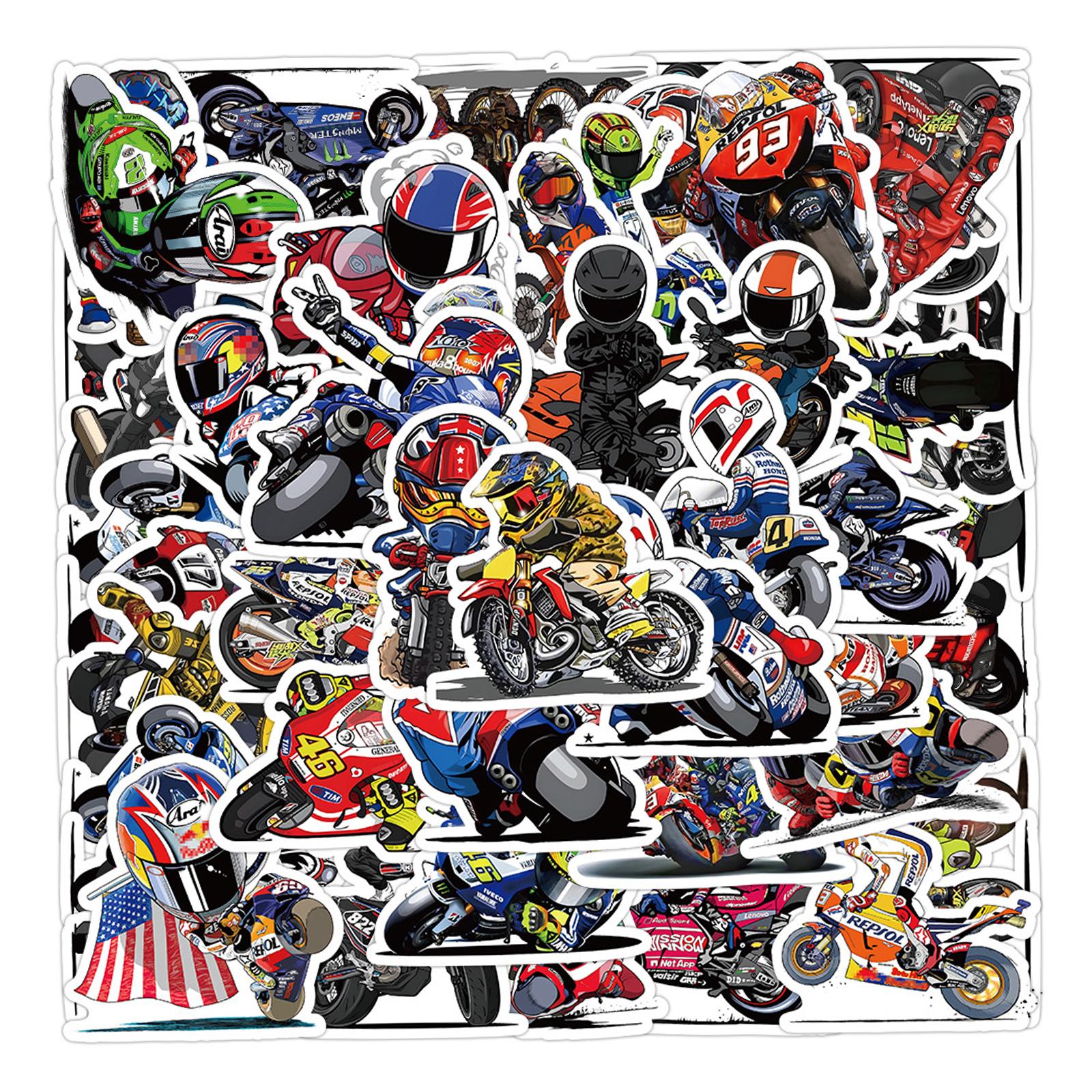 50Pcs Motorcycle Stickers DIY Motocross Stickers for Phone Laptop Skateboard