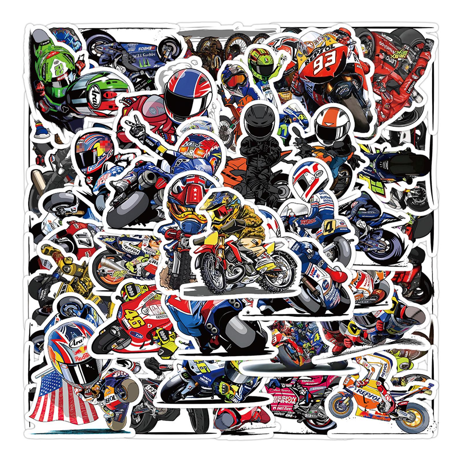 50Pcs Motorcycle Stickers DIY Motocross Stickers for Phone Laptop Skateboard