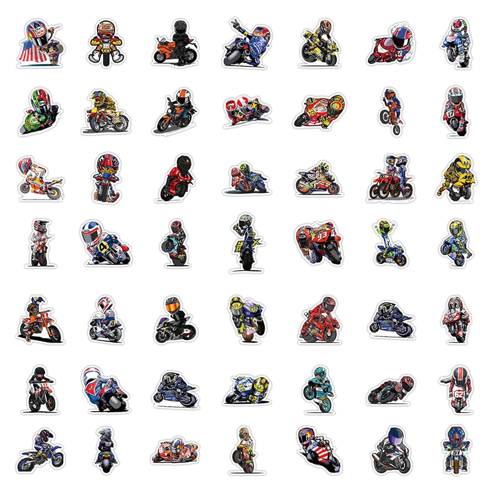 50Pcs Motorcycle Stickers DIY Motocross Stickers for Phone Laptop Skateboard