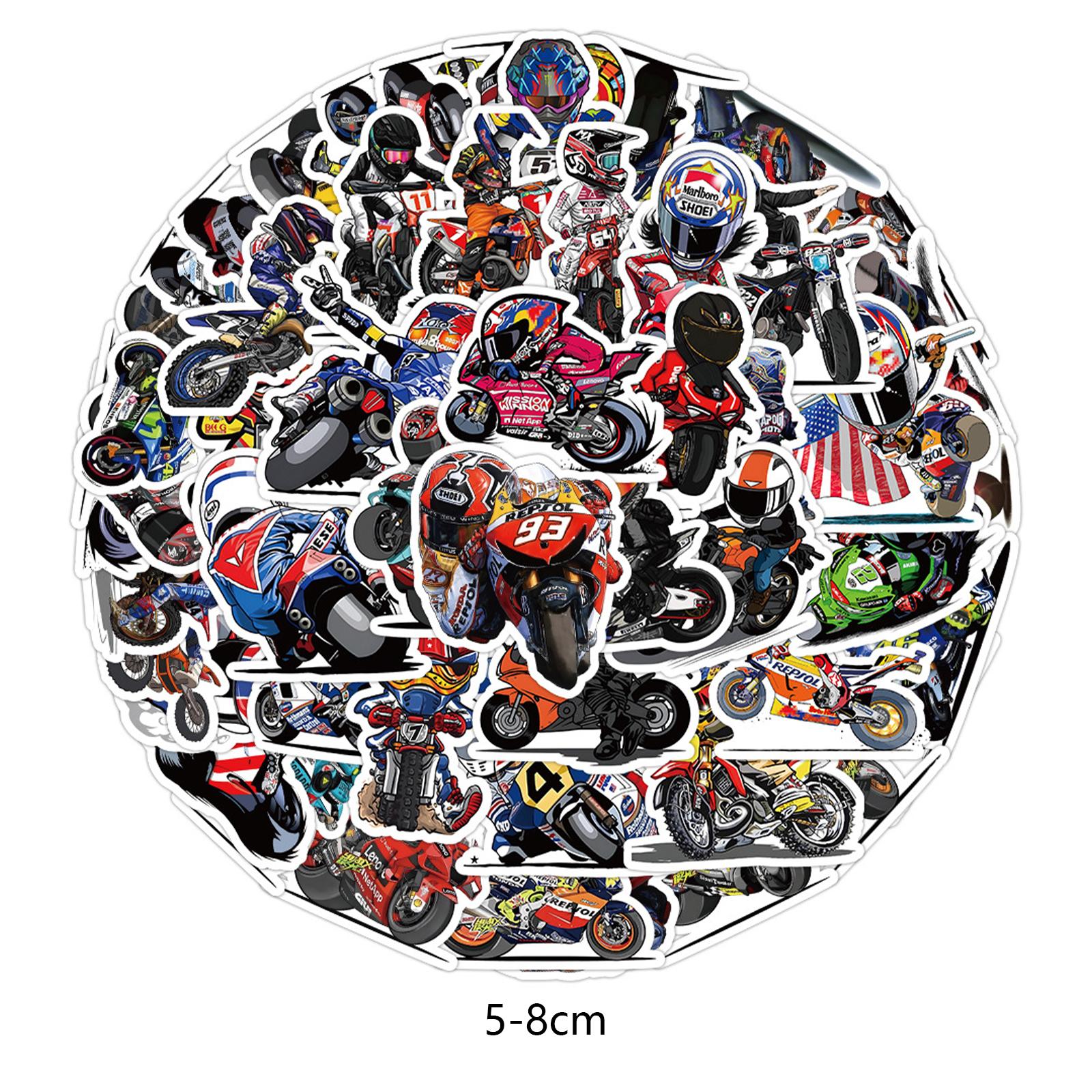 50Pcs Motorcycle Stickers DIY Motocross Stickers for Phone Laptop Skateboard