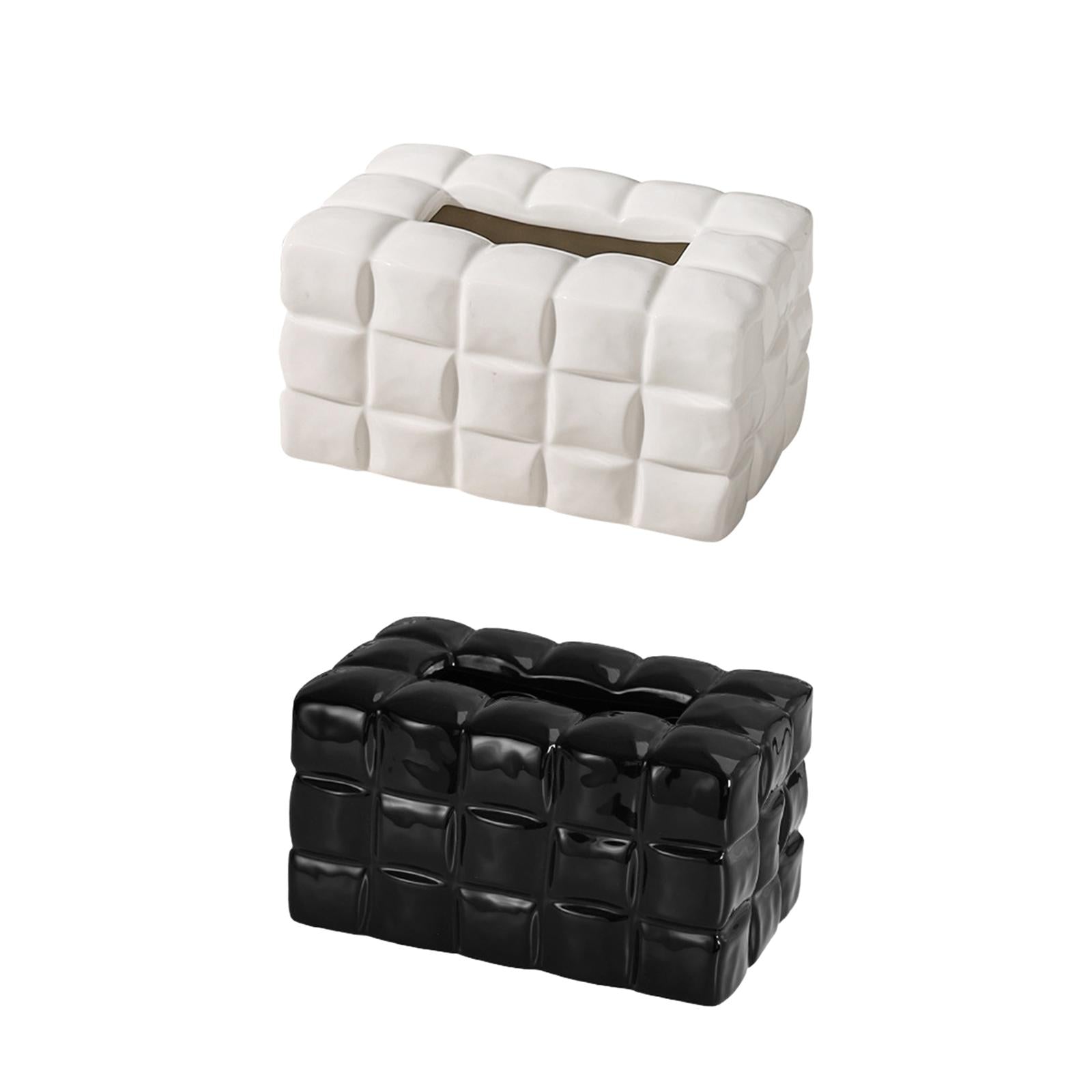 Tissue Box Cover Paper Box Storage Napkin Case for Cafe Household Countertop White