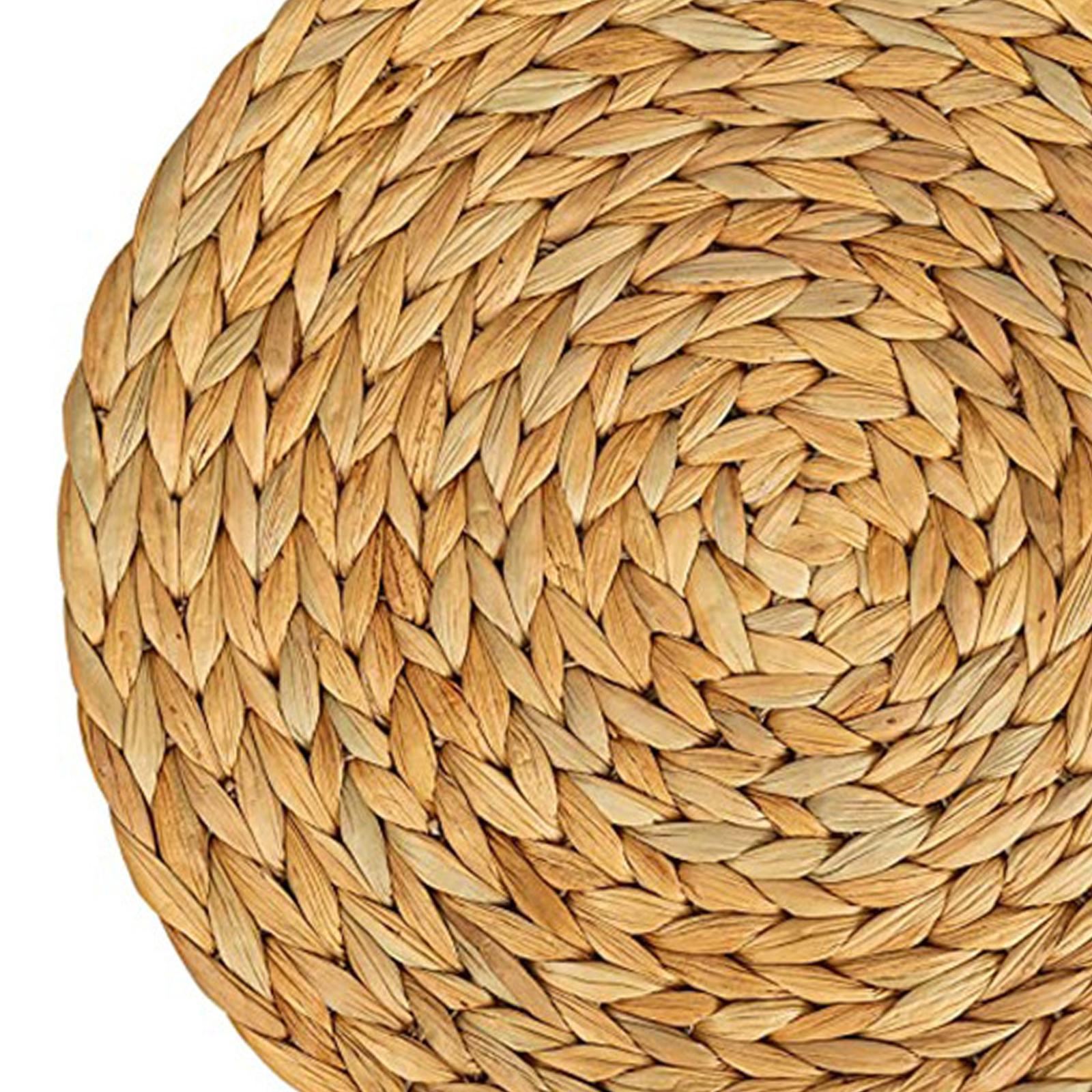 Woven Placemats Heat Resistant Pads Dishes Indoor Coffee Cup Round Table Mat 10cm