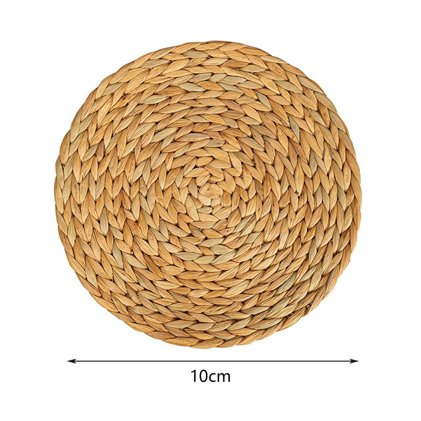 Woven Placemats Heat Resistant Pads Dishes Indoor Coffee Cup Round Table Mat 10cm