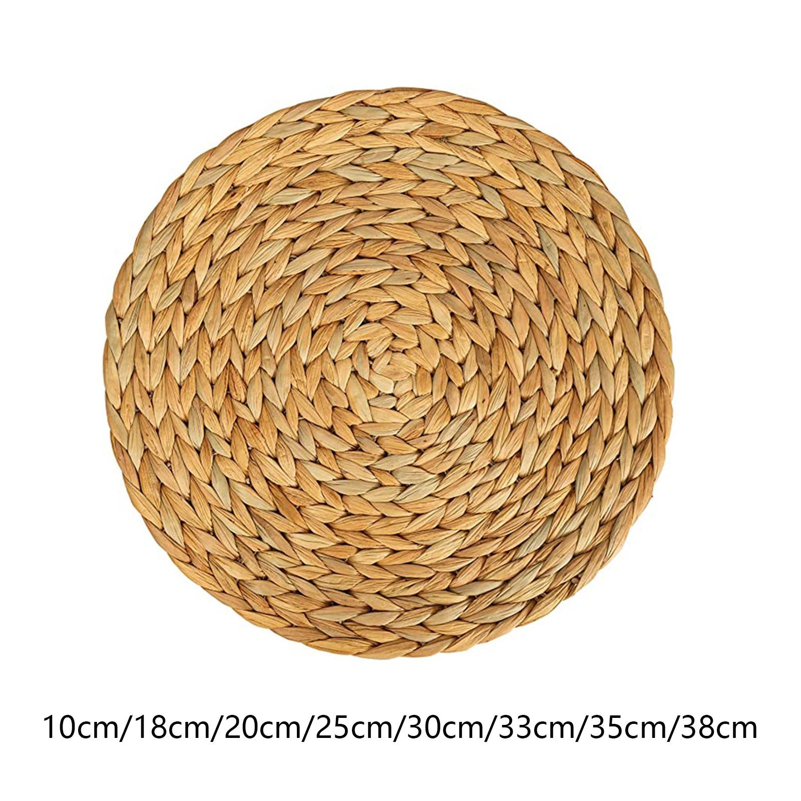 Woven Placemats Heat Resistant Pads Dishes Indoor Coffee Cup Round Table Mat 10cm