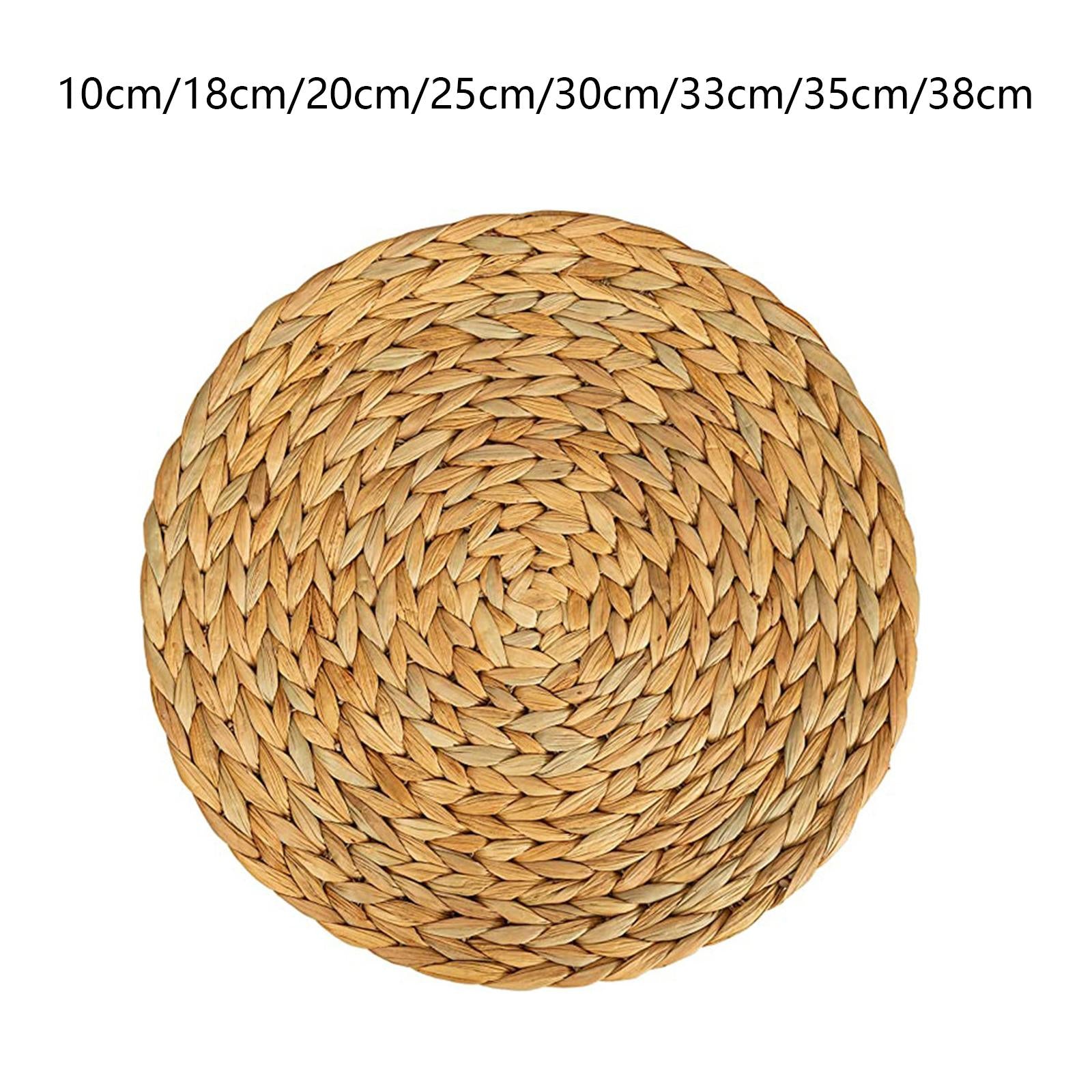 Woven Placemats Heat Resistant Pads Dishes Indoor Coffee Cup Round Table Mat 10cm