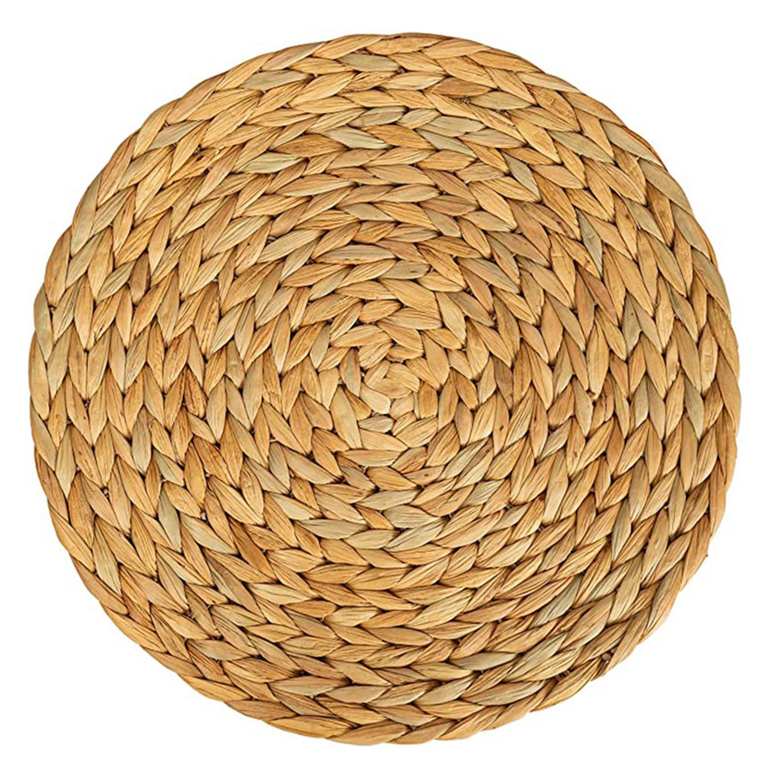 Woven Placemats Heat Resistant Pads Dishes Indoor Coffee Cup Round Table Mat 25cm