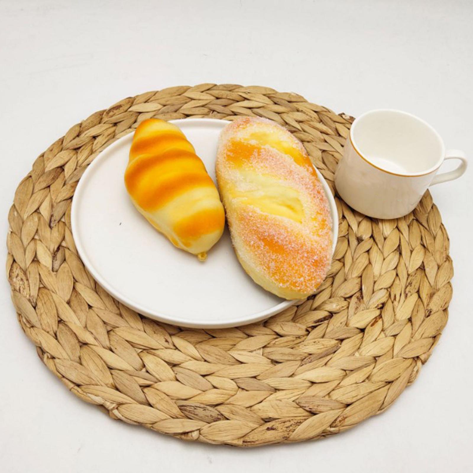 Woven Placemats Heat Resistant Pads Dishes Indoor Coffee Cup Round Table Mat 33cm