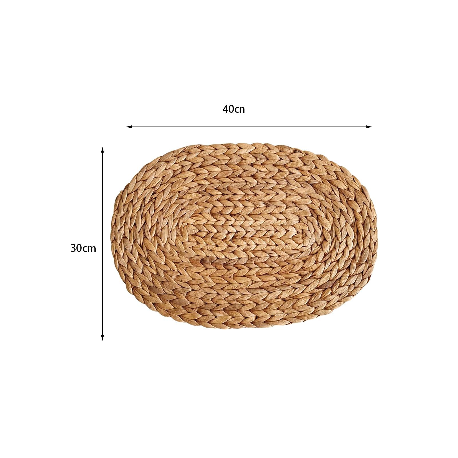 Table Mat Countertop Tea Pot Bowls Indoor Hotel Dining Decor Woven Placemats Oval 30cmx40cm
