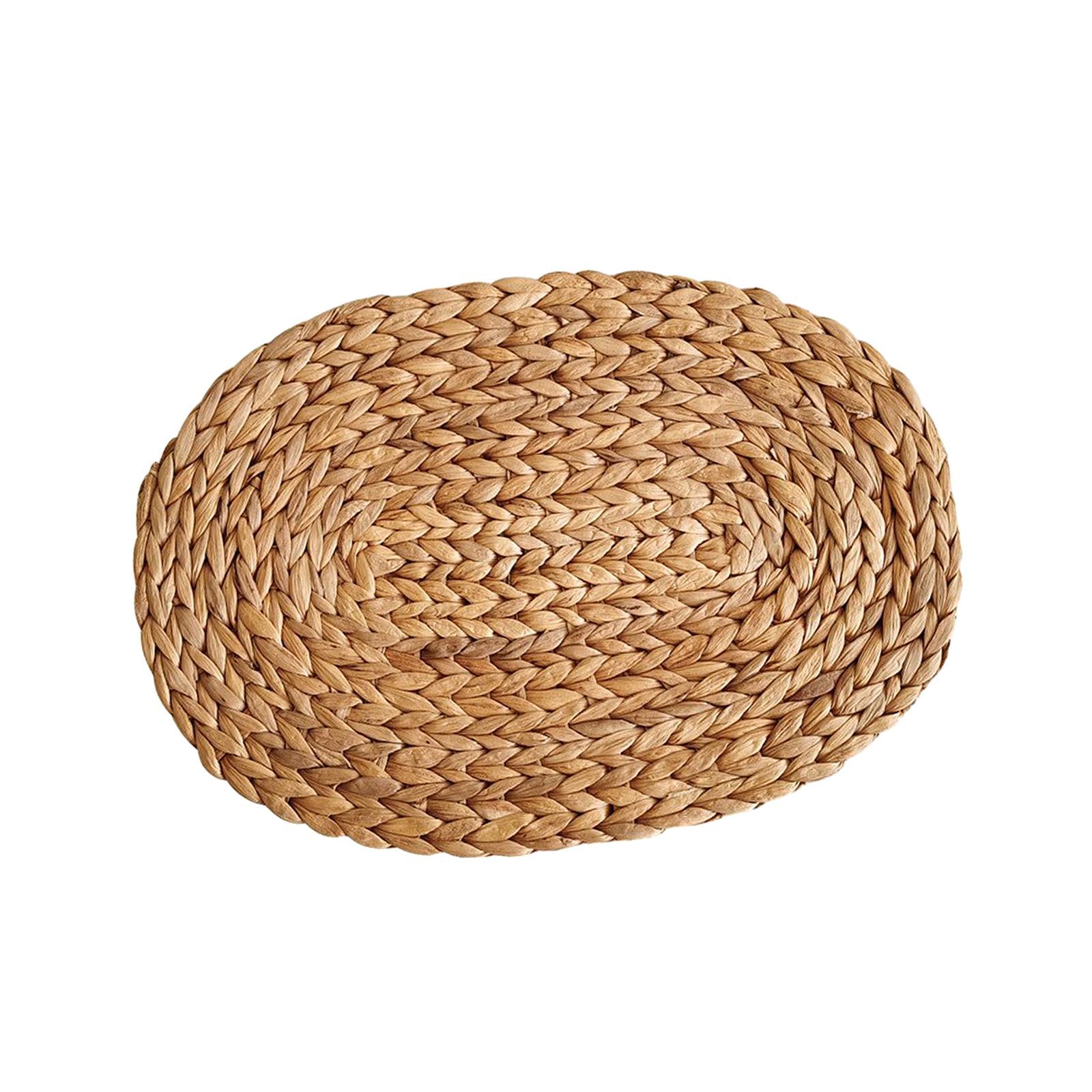 Table Mat Countertop Tea Pot Bowls Indoor Hotel Dining Decor Woven Placemats Oval 30cmx40cm