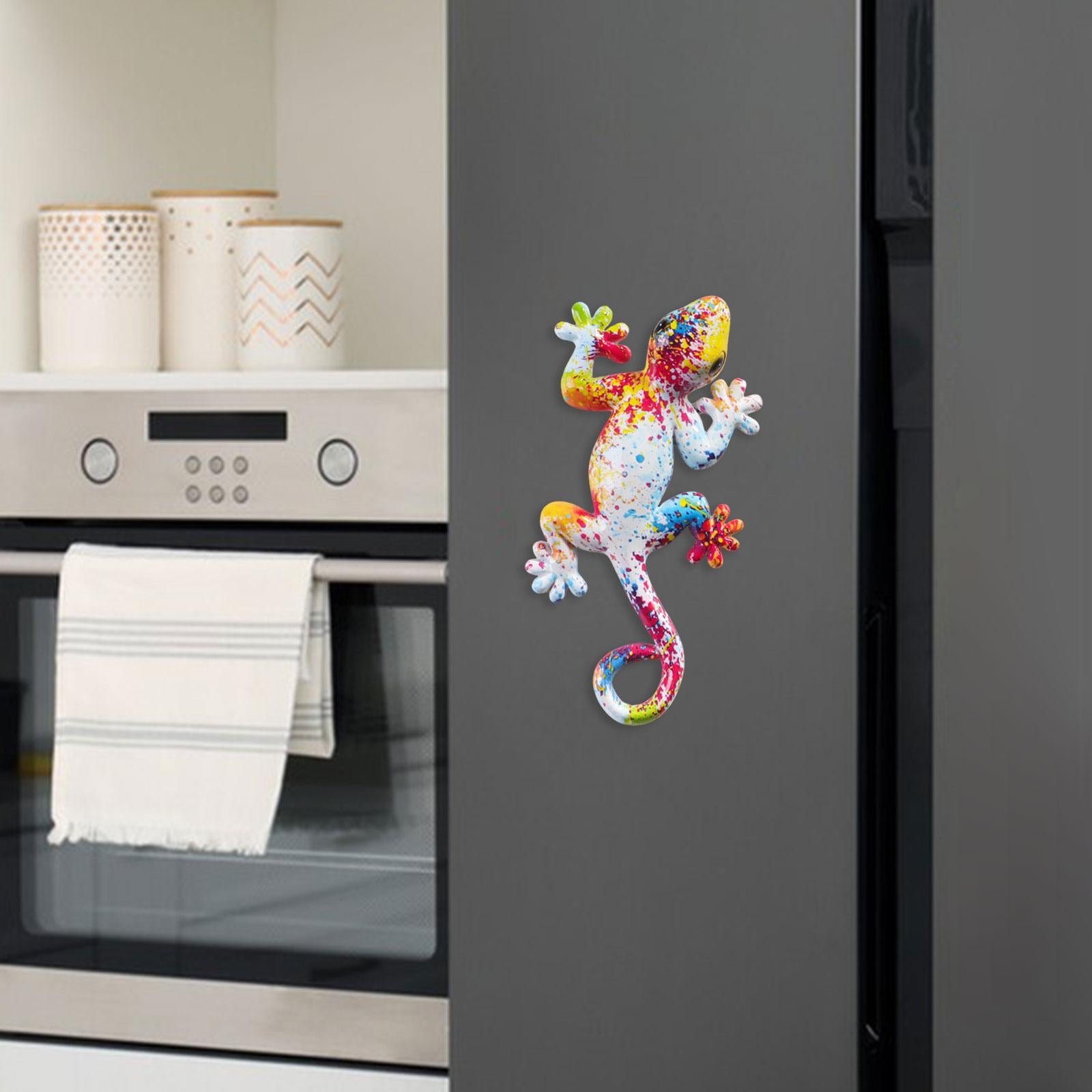 Gecko Wall Art Decor Gecko Wall Sculpture for Home Living Room Indoor Hook 15x7.5x2.5cm