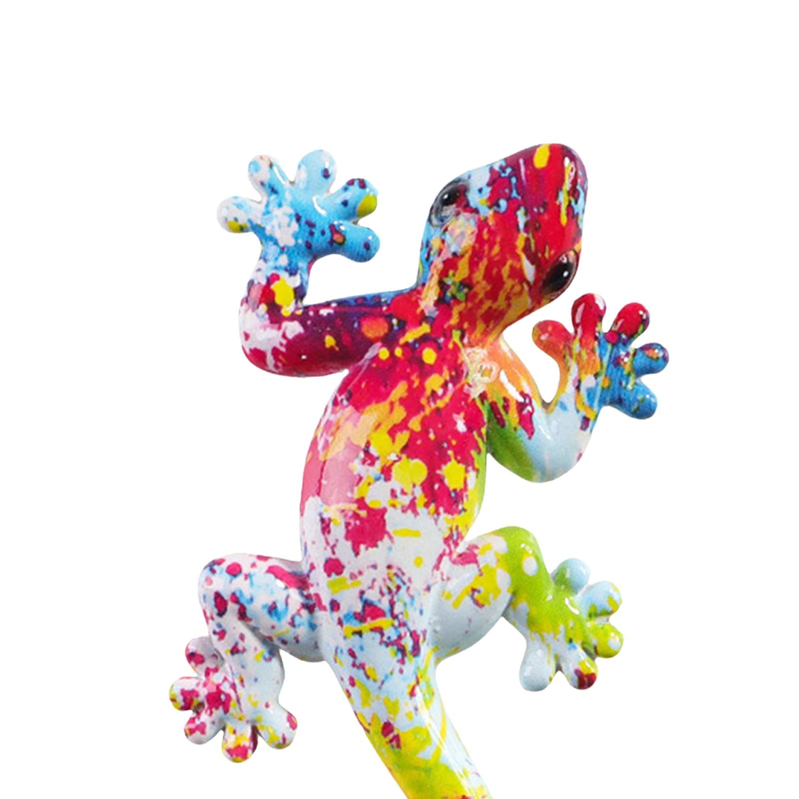 Gecko Wall Art Decor Gecko Wall Sculpture for Home Living Room Indoor Sticky 10.2x5x1.5cm