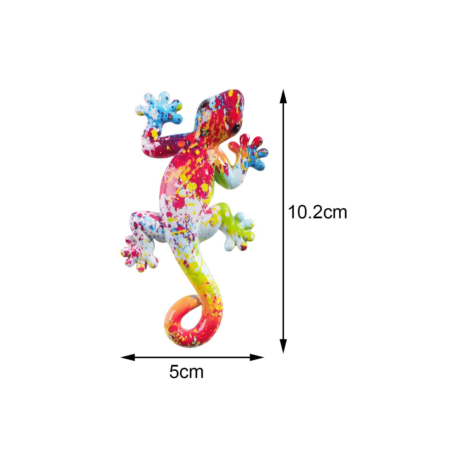 Gecko Wall Art Decor Gecko Wall Sculpture for Home Living Room Indoor Sticky 10.2x5x1.5cm