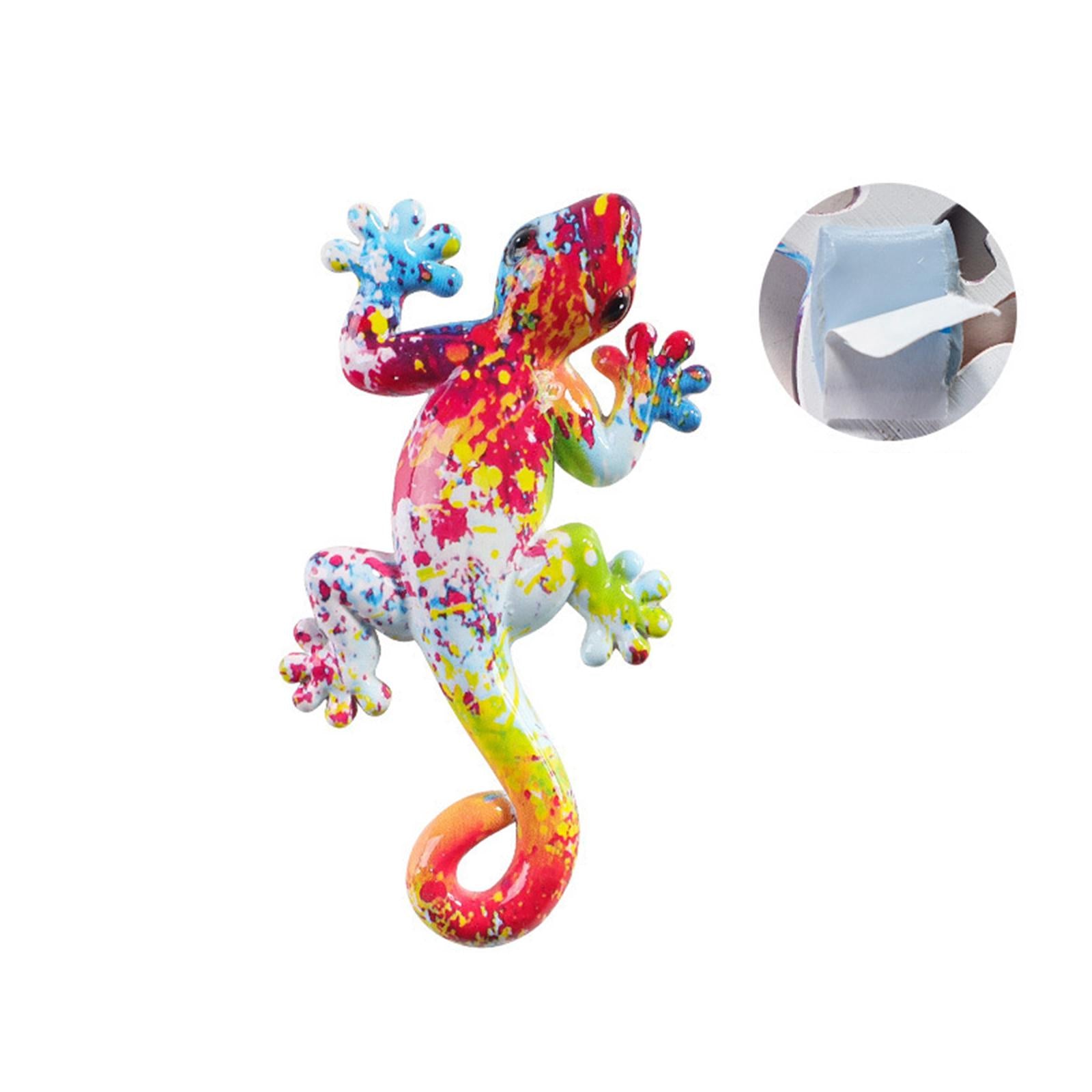 Gecko Wall Art Decor Gecko Wall Sculpture for Home Living Room Indoor Sticky 10.2x5x1.5cm