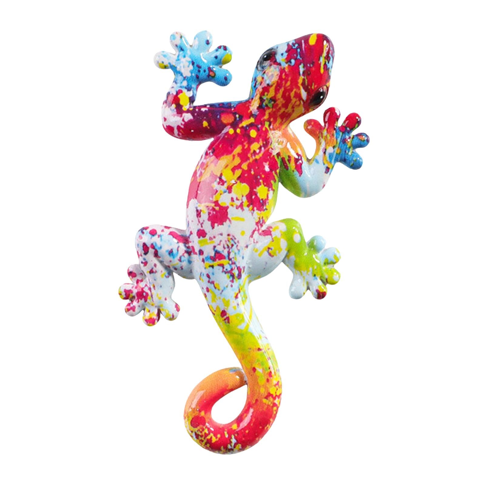 Gecko Wall Art Decor Gecko Wall Sculpture for Home Living Room Indoor Sticky 10.2x5x1.5cm