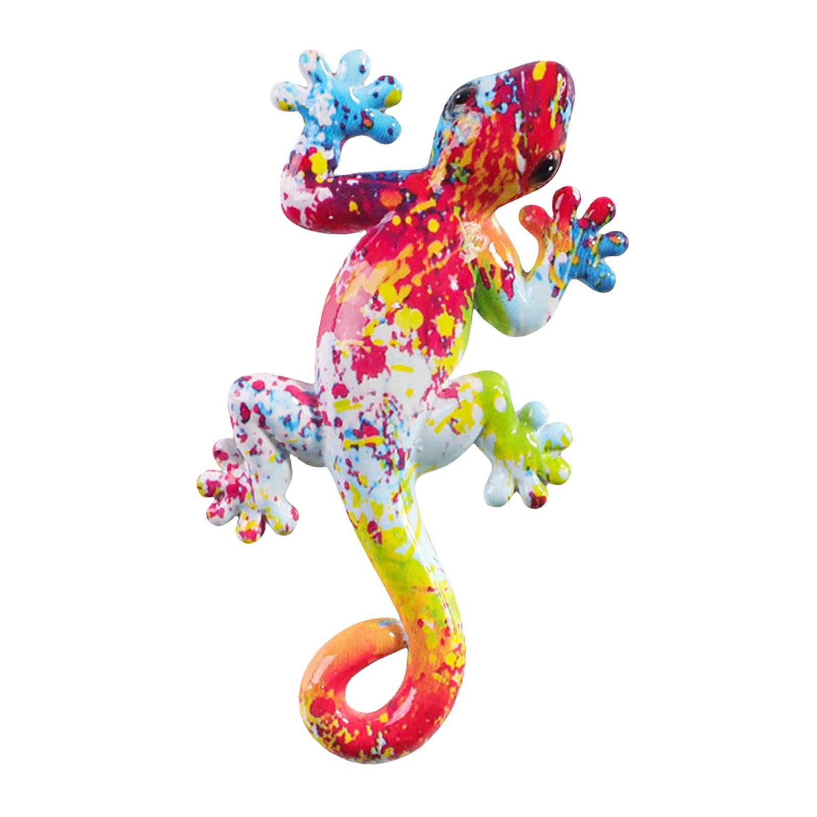 Gecko Wall Art Decor Gecko Wall Sculpture for Home Living Room Indoor Sticky 10.2x5x1.5cm