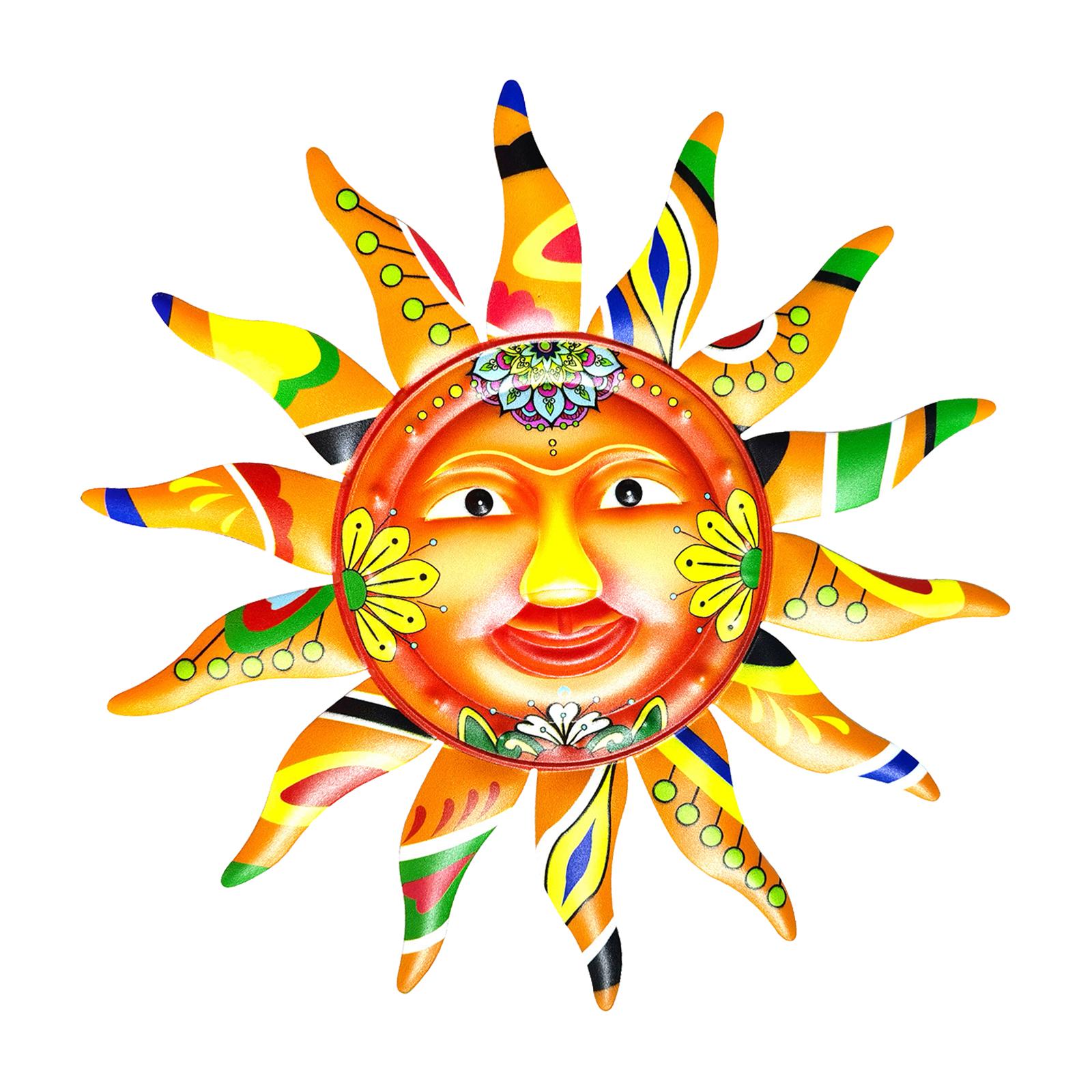 Metal Sun Wall Art 12.8 Wall Decoration for Fence Yard Outside"