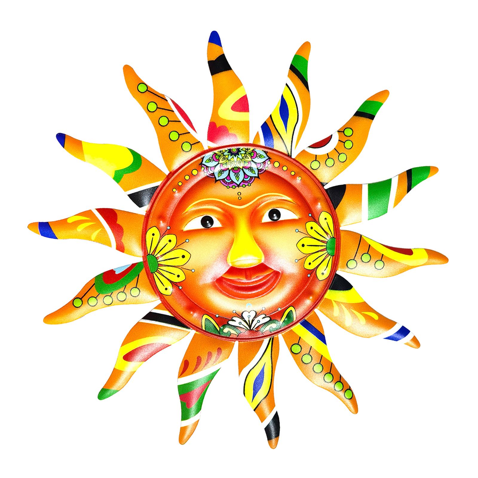 Metal Sun Wall Art 12.8 Wall Decoration for Fence Yard Outside"